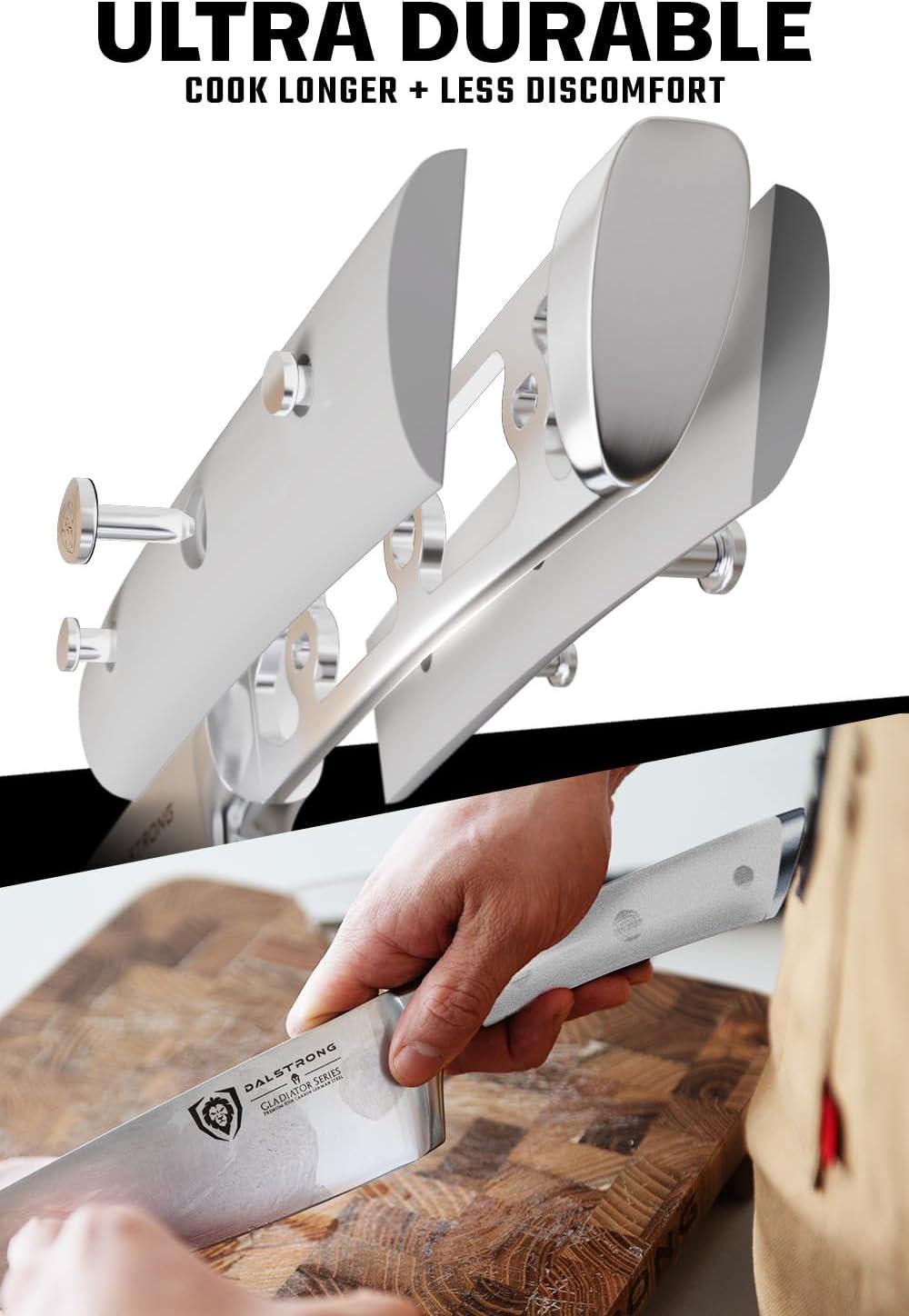 image:imageDalstrong 8Piece Kitchen Knife Set Block High Carbon German Steel Full Tang Acacia Wood Knife Block Set White Handles ABS Gladiator Series Professional NSF Knives set for Kitchen CuchillosGlacial White