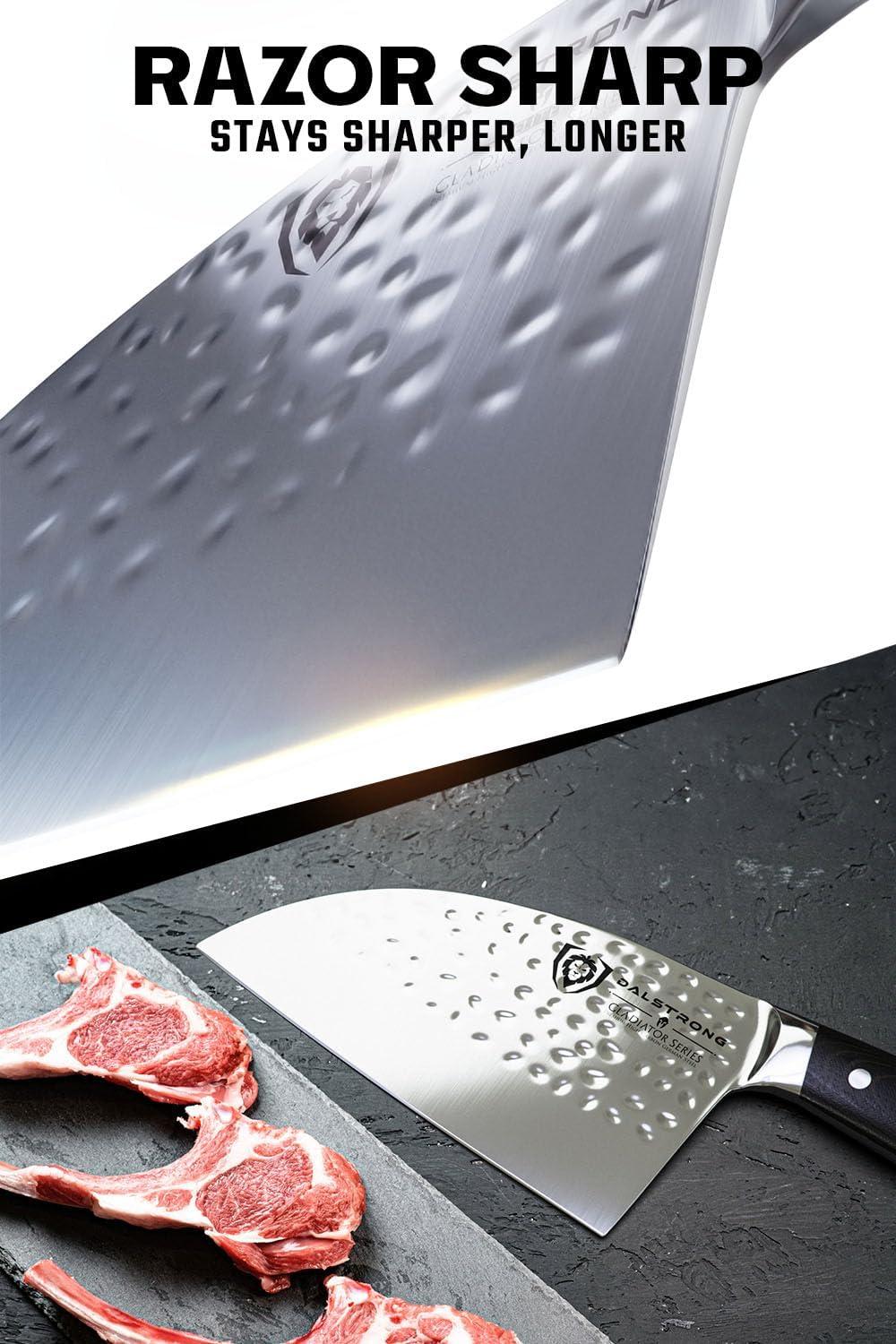 image:imageDalstrong Barong Chef Knife 7 inch Gladiator Series Elite Razor Sharp Kitchen Knife Forged High Carbon German Steel Full Tang Cooking Knife Gift wSheath Chefs Knife NSF CertifiedBlack G10 Handle