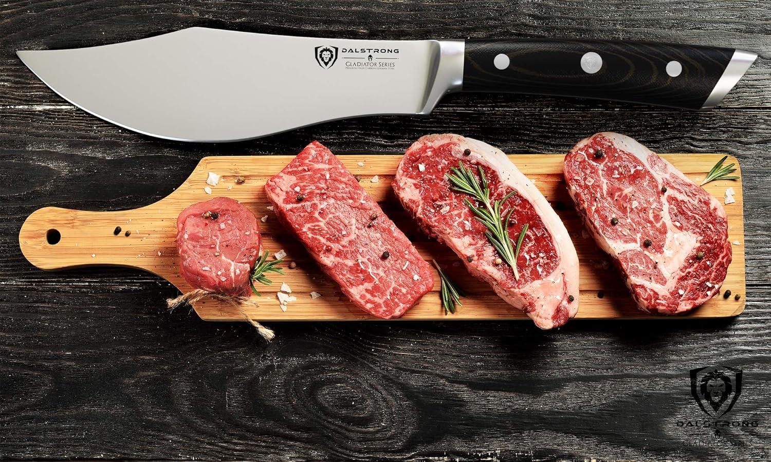 image:imageDalstrong Barong Chef Knife 7 inch Gladiator Series Elite Razor Sharp Kitchen Knife Forged High Carbon German Steel Full Tang Cooking Knife Gift wSheath Chefs Knife NSF CertifiedBlack G10 Handle