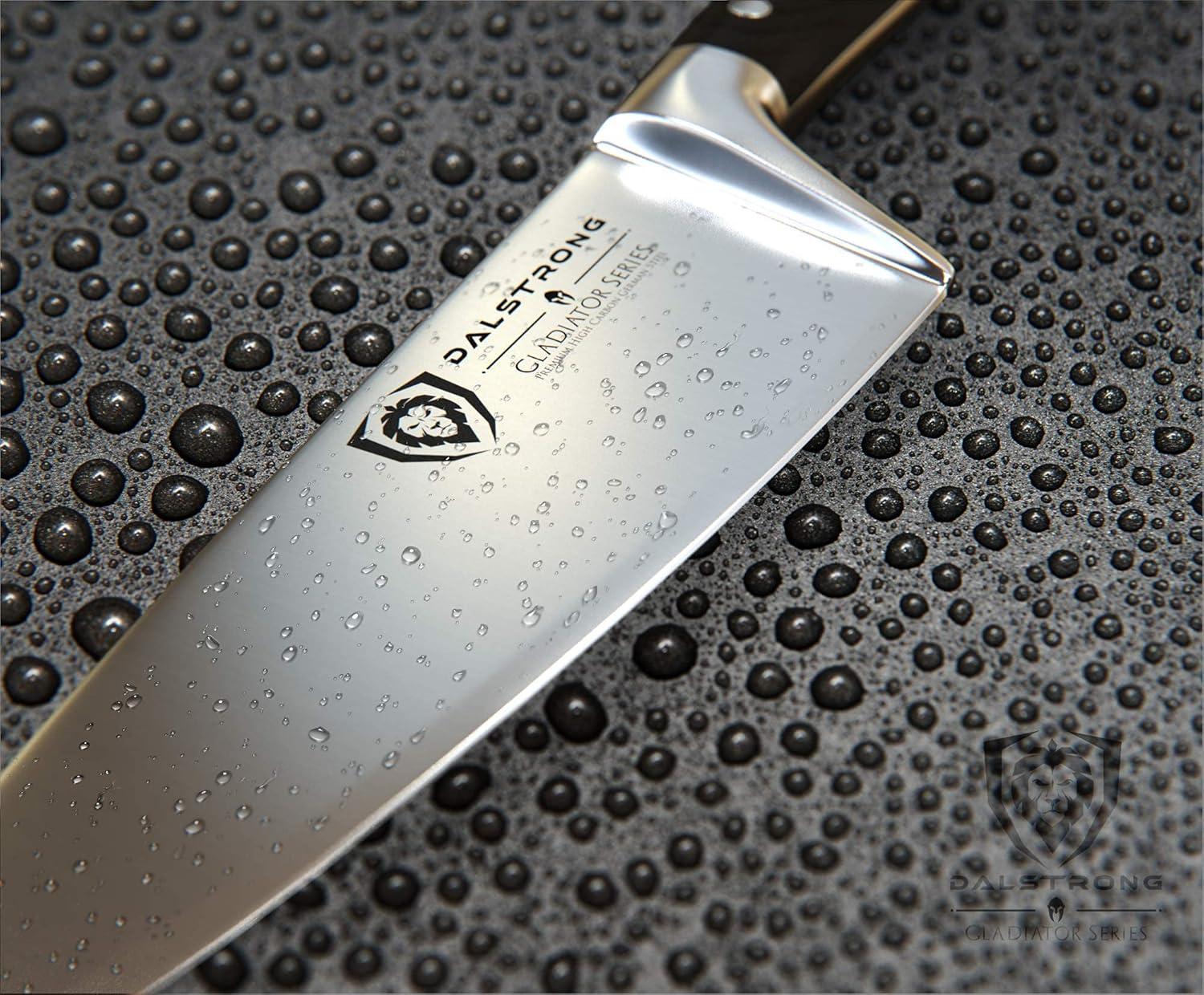 image:imageDalstrong Barong Chef Knife 7 inch Gladiator Series Elite Razor Sharp Kitchen Knife Forged High Carbon German Steel Full Tang Cooking Knife Gift wSheath Chefs Knife NSF CertifiedBlack G10 Handle