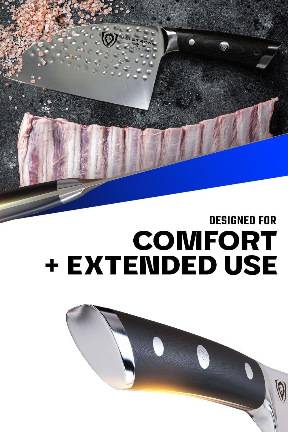 image:imageDalstrong Barong Chef Knife 7 inch Gladiator Series Elite Razor Sharp Kitchen Knife Forged High Carbon German Steel Full Tang Cooking Knife Gift wSheath Chefs Knife NSF CertifiedBlack G10 Handle