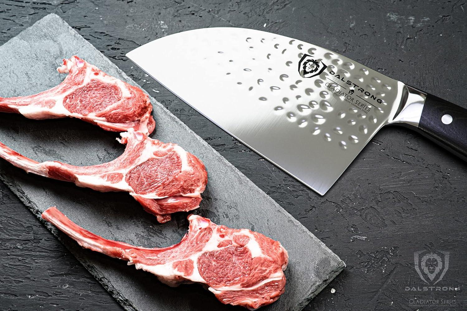 image:imageDalstrong Barong Chef Knife 7 inch Gladiator Series Elite Razor Sharp Kitchen Knife Forged High Carbon German Steel Full Tang Cooking Knife Gift wSheath Chefs Knife NSF CertifiedBlack G10 Handle