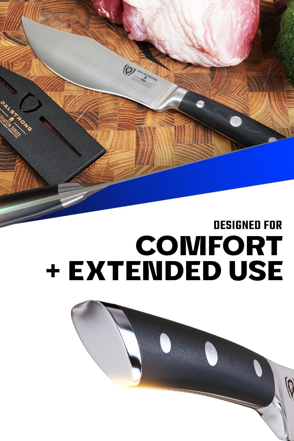 image:imageDalstrong Barong Chef Knife 7 inch Gladiator Series Elite Razor Sharp Kitchen Knife Forged High Carbon German Steel Full Tang Cooking Knife Gift wSheath Chefs Knife NSF CertifiedBlack G10 Handle