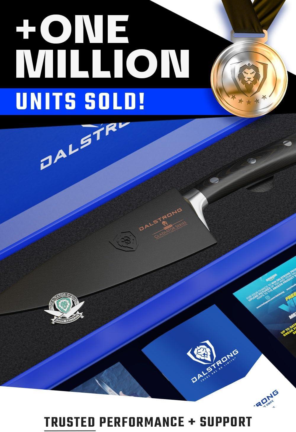 image:imageDalstrong Barong Chef Knife 7 inch Gladiator Series Elite Razor Sharp Kitchen Knife Forged High Carbon German Steel Full Tang Cooking Knife Gift wSheath Chefs Knife NSF CertifiedBlack G10 Handle