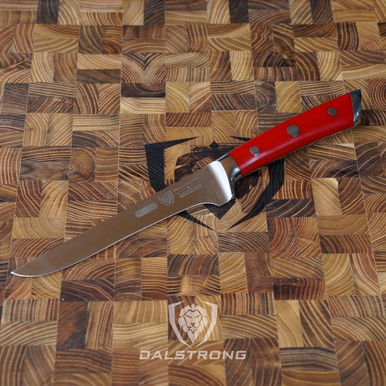 image:imageDalstrong Boning Knife 6 inch Gladiator Series Elite Forged German HighCarbon Steel Kitchen Knife Razor Sharp Black G10 Handle wSheath NSF CertifiedRed ABS Handle