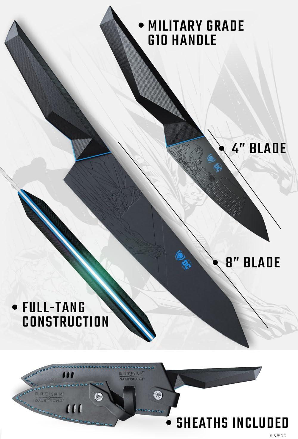 image:imageDalstrong Chef Knife 8 inch BATMAN Shadow Black Edition High Carbon 7Cr17MoV Steel Black Titanium Kitchen Knife Collection Item G10 Handle Chefs Knife Cooking Sheath2Pc Set