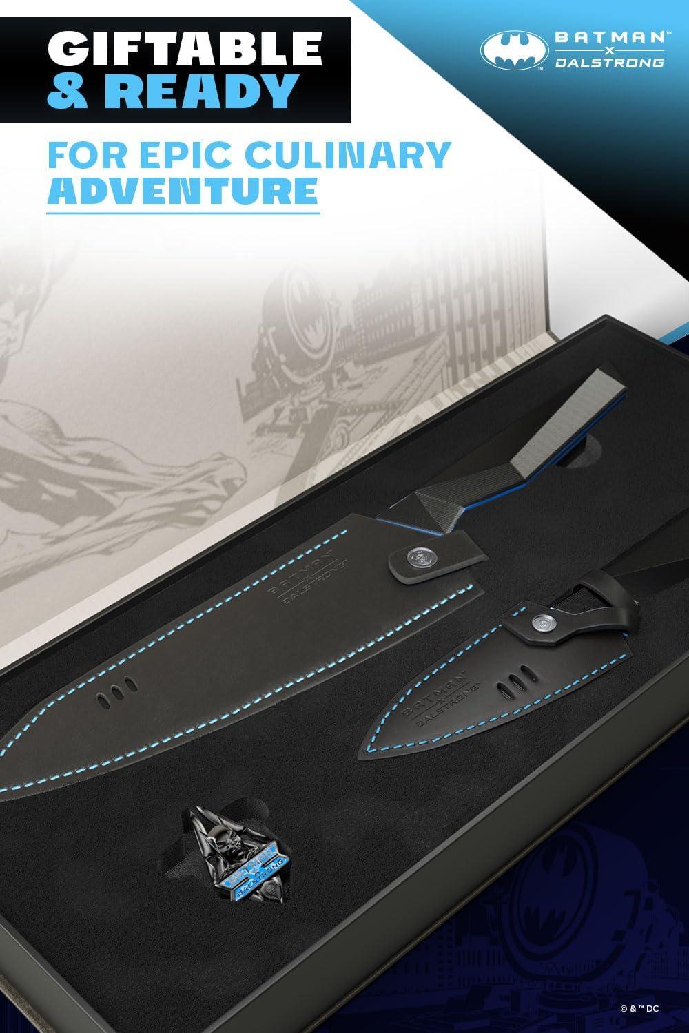 image:imageDalstrong Chef Knife 8 inch BATMAN Shadow Black Edition High Carbon 7Cr17MoV Steel Black Titanium Kitchen Knife Collection Item G10 Handle Chefs Knife Cooking Sheath2Pc Set