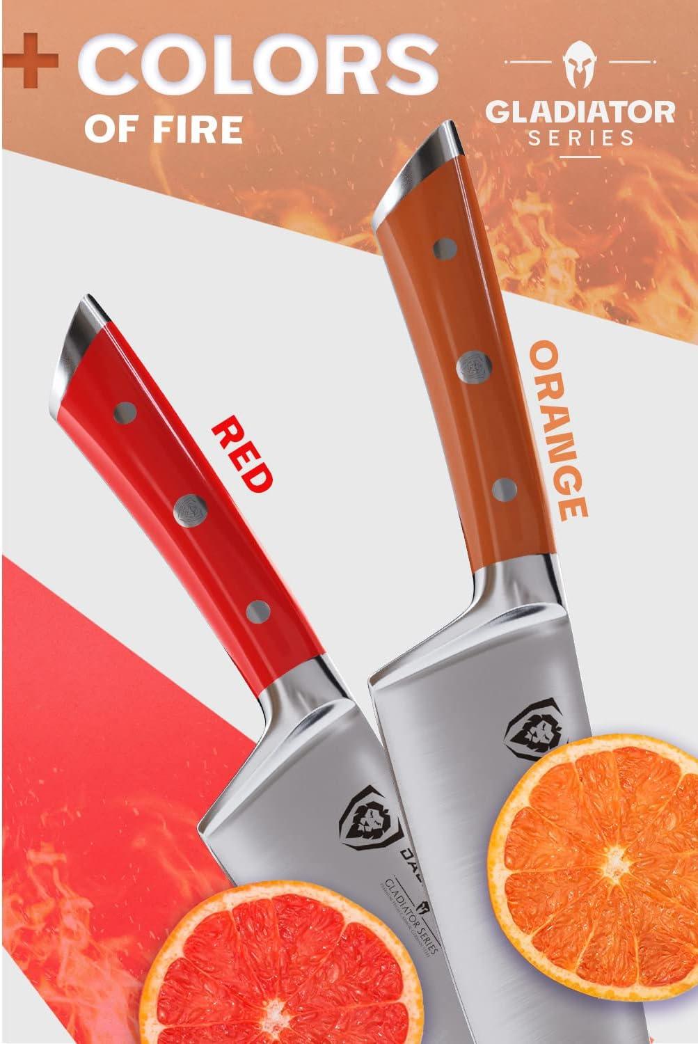 image:imageDalstrong Chef Knife 8 inch Blade Forged HC German Steel Chefs Knife Full Tang Black G10 Handle Gladiator Series ELITE Razor Sharp Kitchen Professional Sheath NSF CertifiedOrange