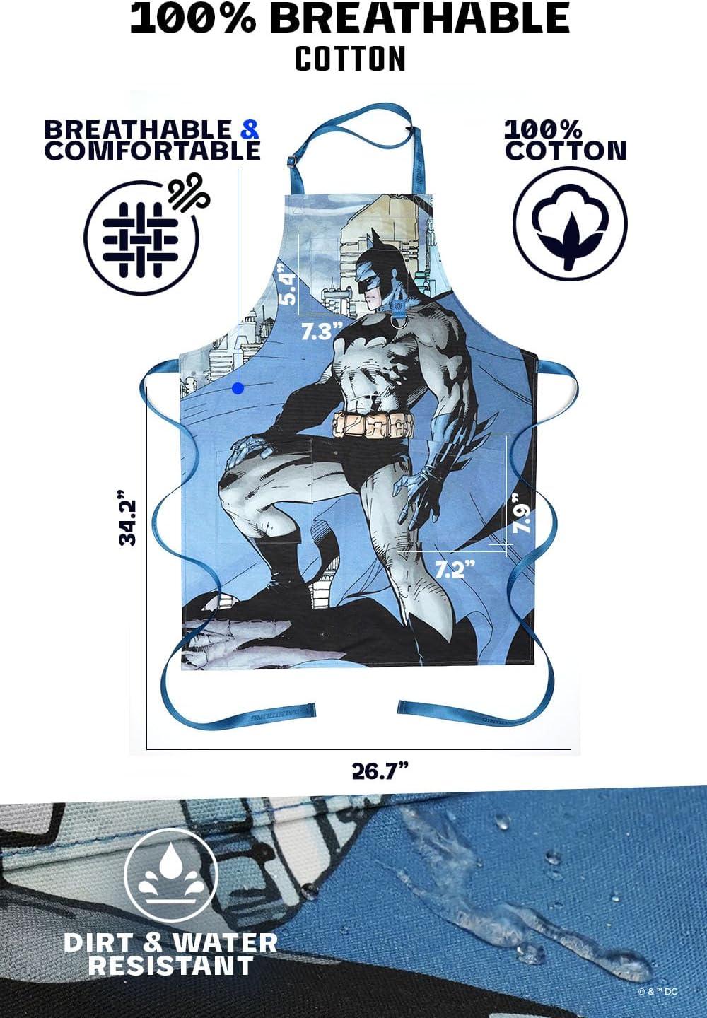 image:imageDalstrong Chefs Apron Batman Edition Premium 100 Breathable Cotton 2x Deep Chest Pockets Neck amp Waist StrapBlue