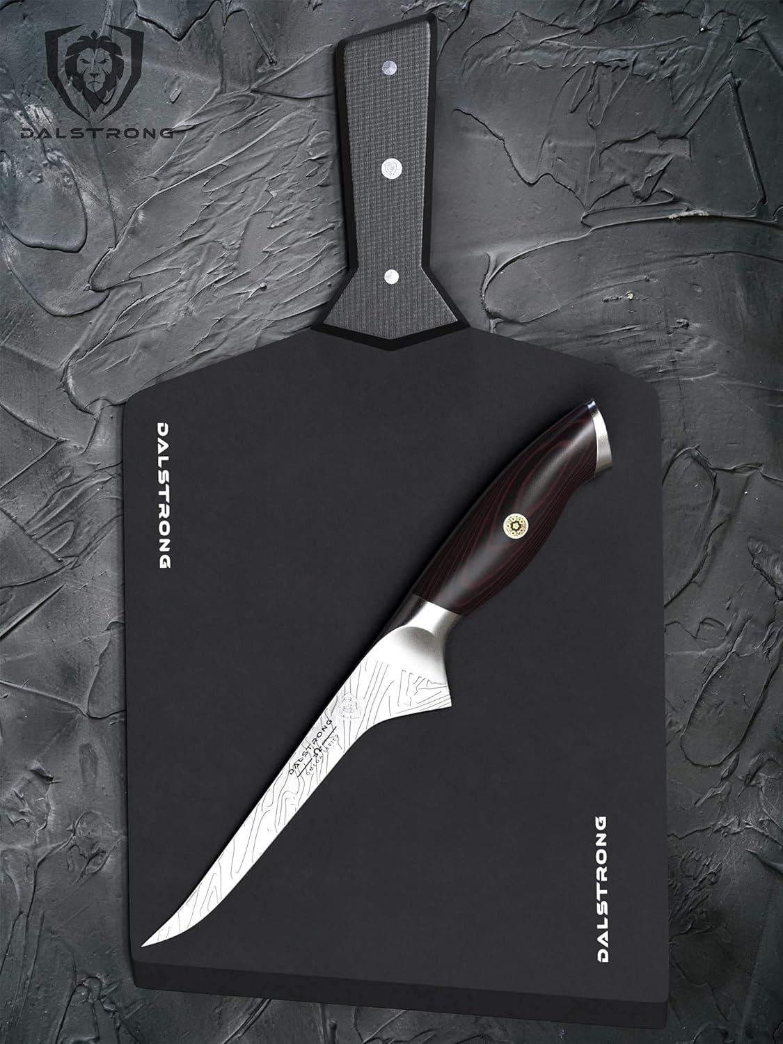 image:imageDalstrong Cutting amp Serving BoardGiftable Black WoodFibre Cutting BoardNonSlip FeetThe Infinity SeriesG10 HandleObsidian BlackMedium Size 9 x 11109L x 9W