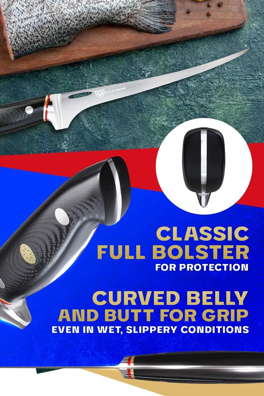 image:imageDalstrong Fillet Knife 7 inch Flexible Kitchen Knife Centurion Series Swedish 14C28N High Carbon Stainless Steel Boning Trimming Skinning Razor Sharp G10 Handle Boning Knife