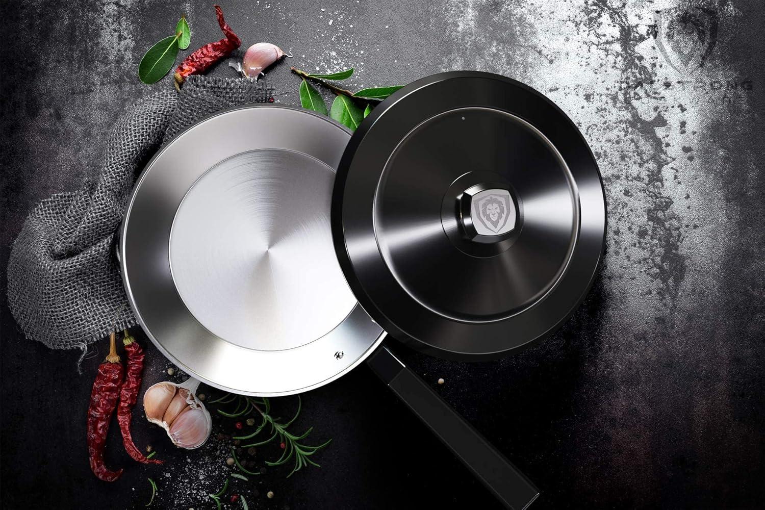 image:imageDalstrong Frying Pan Skillet 10 inch The Avalon Series 5Ply Copper Core Hammered Finish Cooking Pan 21 Quart Premium Black Kitchen Cookware Omelet Egg Pan wLid amp Pot Protector
