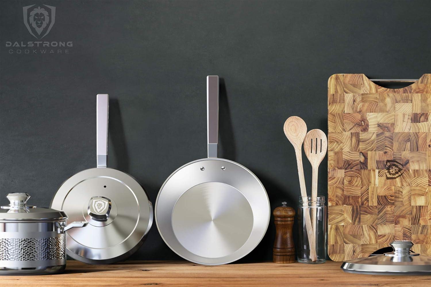 image:imageDalstrong Frying Pan Skillet 10 inch The Avalon Series 5Ply Copper Core Hammered Finish Pan 21 Quart Premium Kitchen Cookware Omelet Egg Pan wLid amp Pot Protector