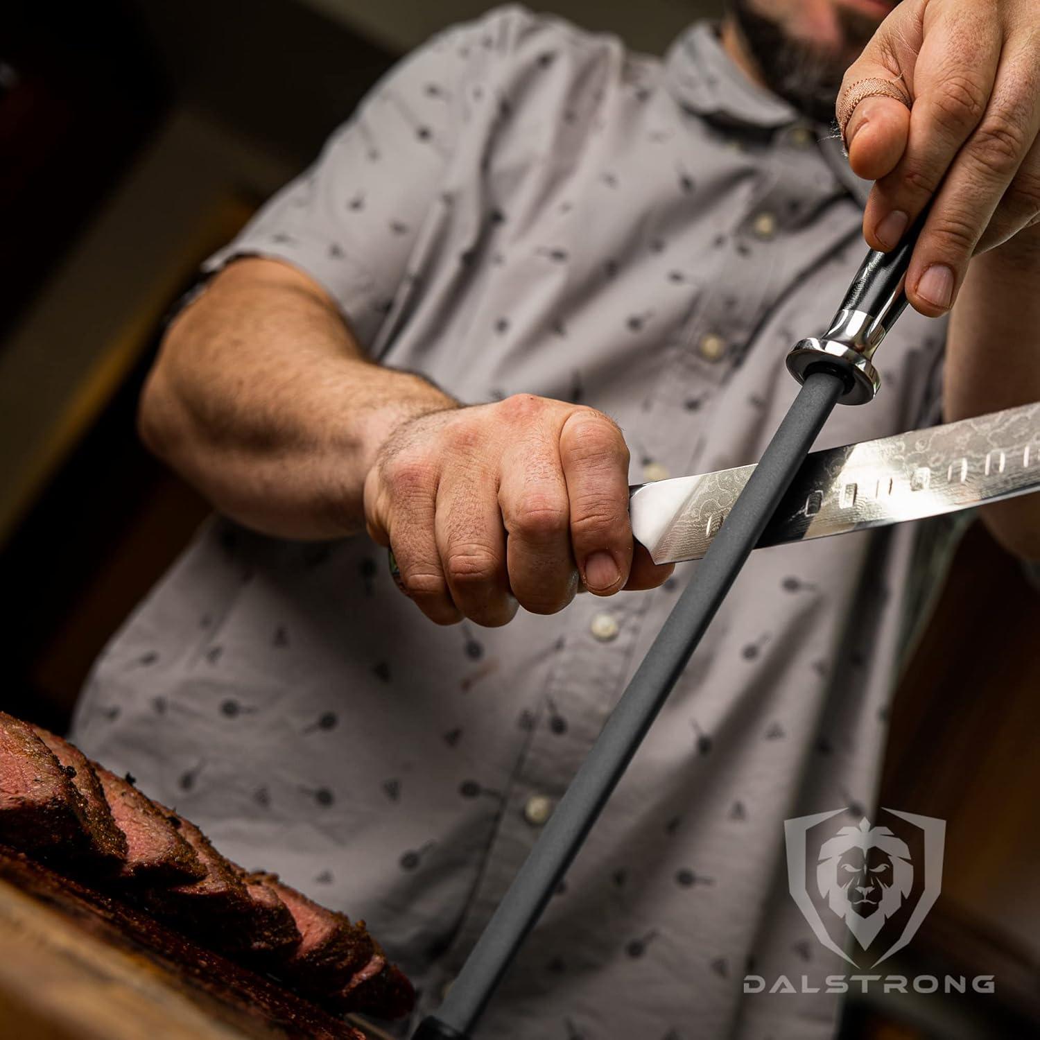 image:imageDalstrong Honing Rod 10 inch G10 Handle Stainless Steel Core ScratchFree Ceramic Coating Kitchen Knife Sharpener Chef Knife Polish Professional Honing Steel Sharpening Rod
