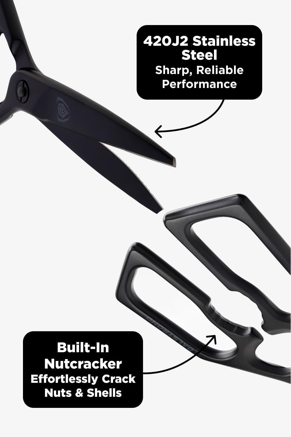 image:imageDalstrong Japanese Stainless Steel Ambidextrous Kitchen Scissors All Purpose Heavy Duty Detachable Sharp Blade Herbs Pizza Meat CuttingBlack