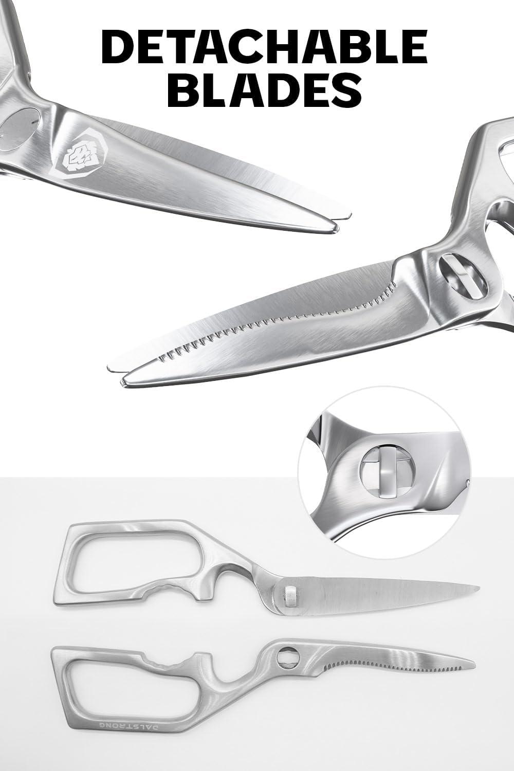image:imageDalstrong Japanese Stainless Steel Ambidextrous Kitchen Scissors All Purpose Heavy Duty Detachable Sharp Blade Herbs Pizza Meat CuttingSilver