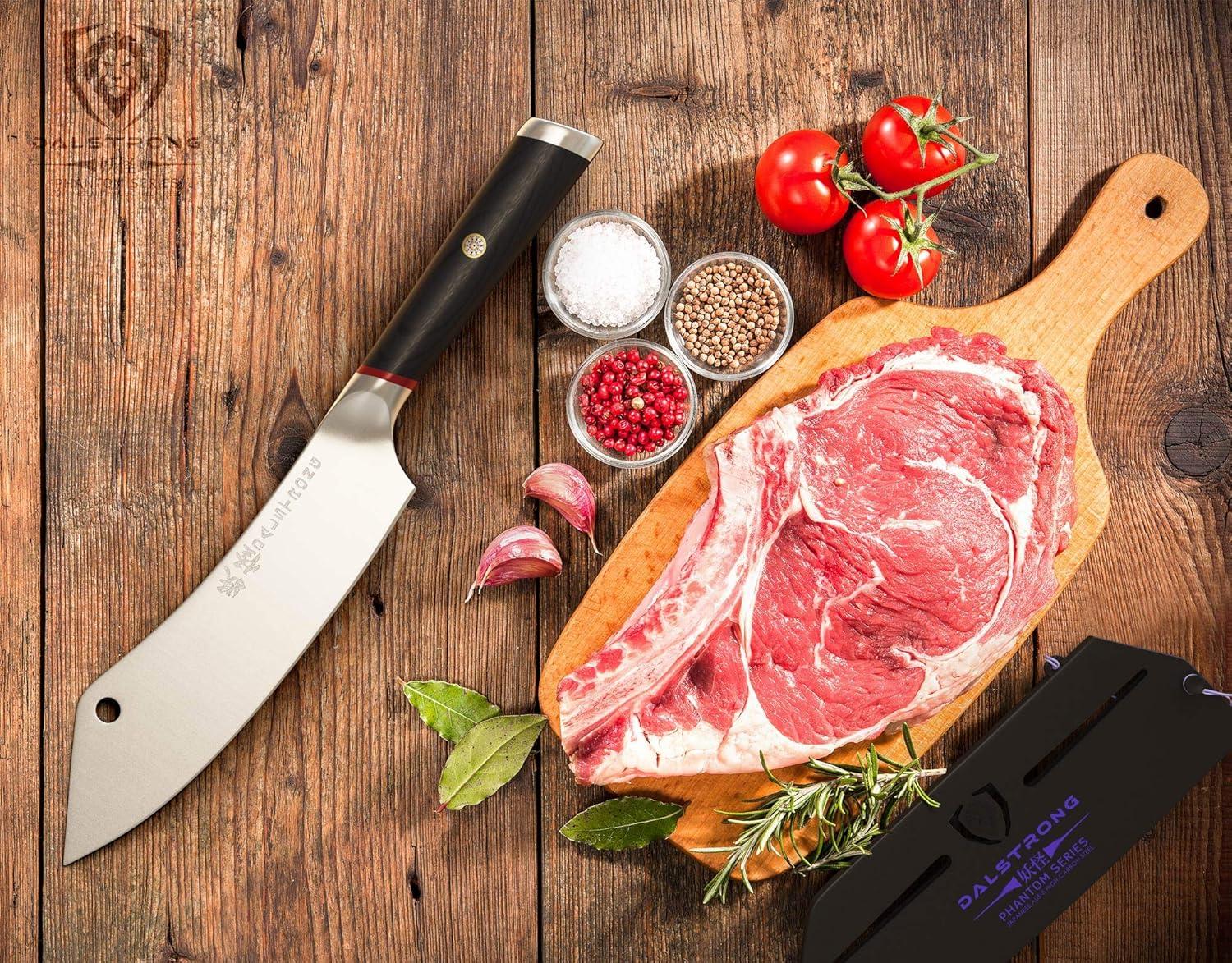 image:imageDalstrong Kiritsuke Chef Knife 95 inch Phantom Series Japanese HighCarbon AUS8 Steel Kitchen Knife Pakkawood Handle Kitchen Knife Asian Cooking Knife Sheath IncludedHybrid Chef Cleaver