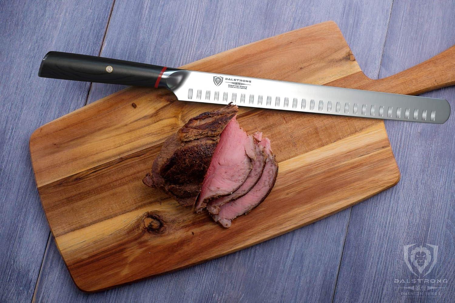 image:imageDalstrong Kiritsuke Chef Knife 95 inch Phantom Series Japanese HighCarbon AUS8 Steel Kitchen Knife Pakkawood Handle Kitchen Knife Asian Cooking Knife Sheath IncludedSlicing Knife