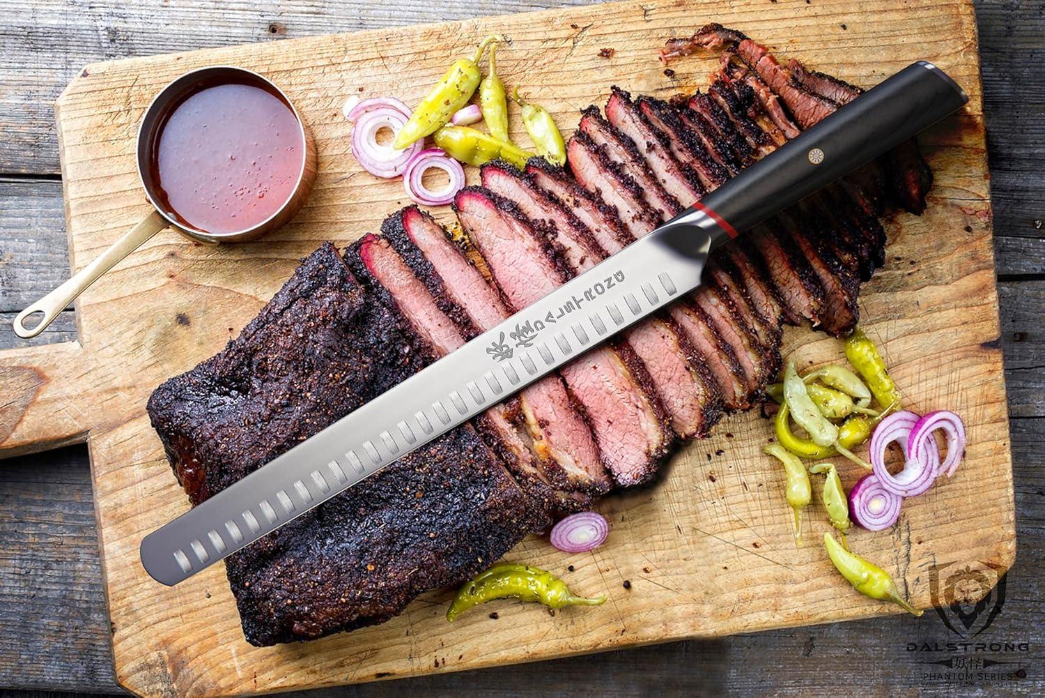 image:imageDalstrong Kiritsuke Chef Knife 95 inch Phantom Series Japanese HighCarbon AUS8 Steel Kitchen Knife Pakkawood Handle Kitchen Knife Asian Cooking Knife Sheath IncludedSlicing Knife