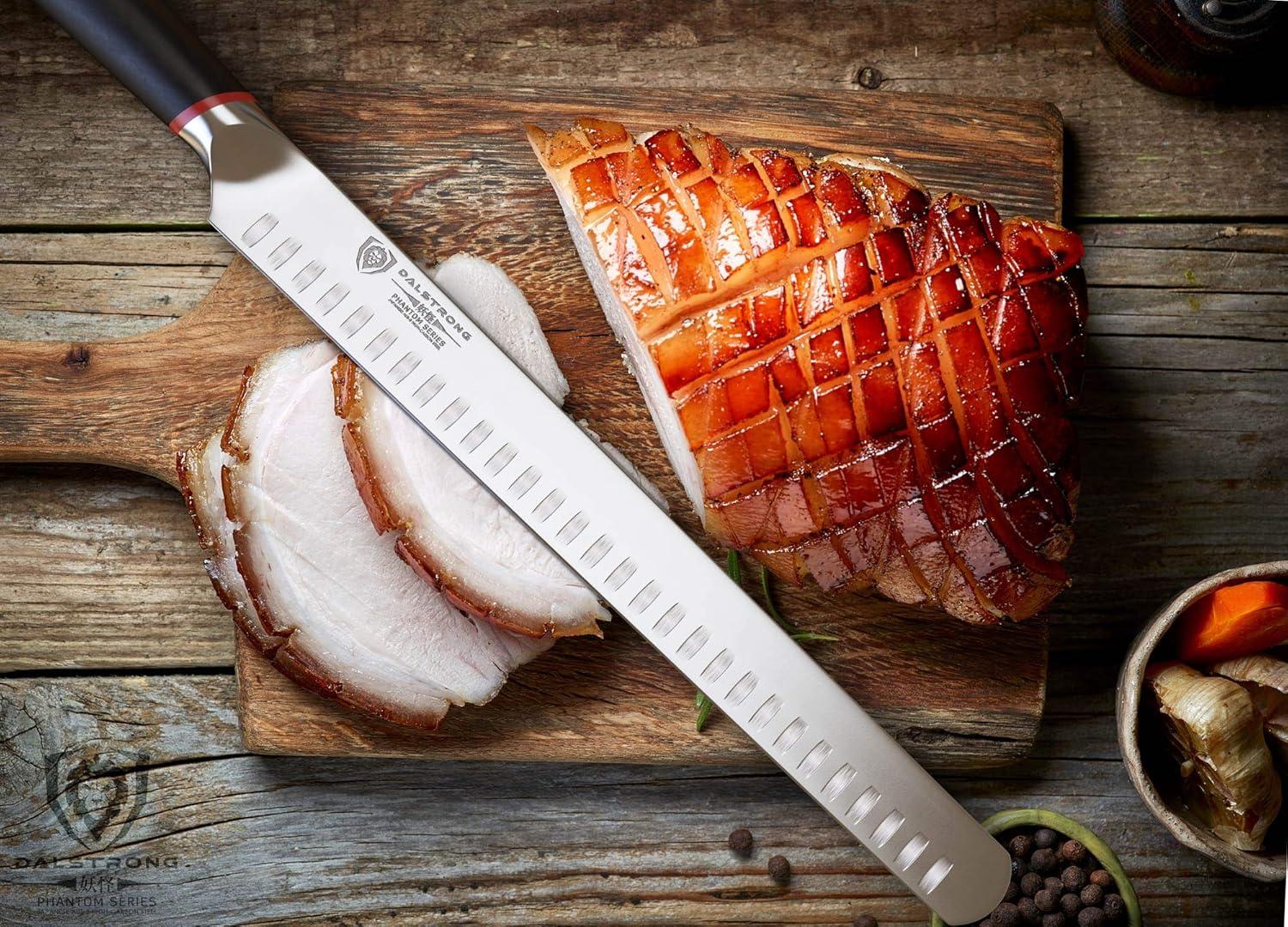 image:imageDalstrong Kiritsuke Chef Knife 95 inch Phantom Series Japanese HighCarbon AUS8 Steel Kitchen Knife Pakkawood Handle Kitchen Knife Asian Cooking Knife Sheath IncludedSlicing Knife