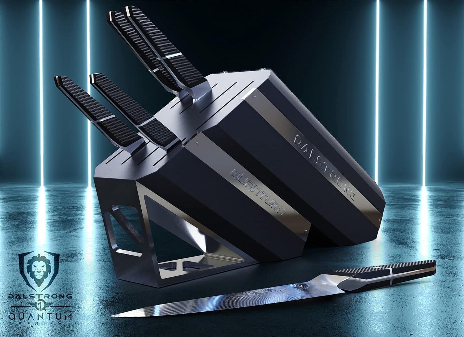 image:imageDalstrong Knife Block Set 5 Piece Quantum 1 Series American Forged BD1NVX Hyper Steel Carbon Fibre G10 Hybrid Handle Professional Kitchen Set Knife Set