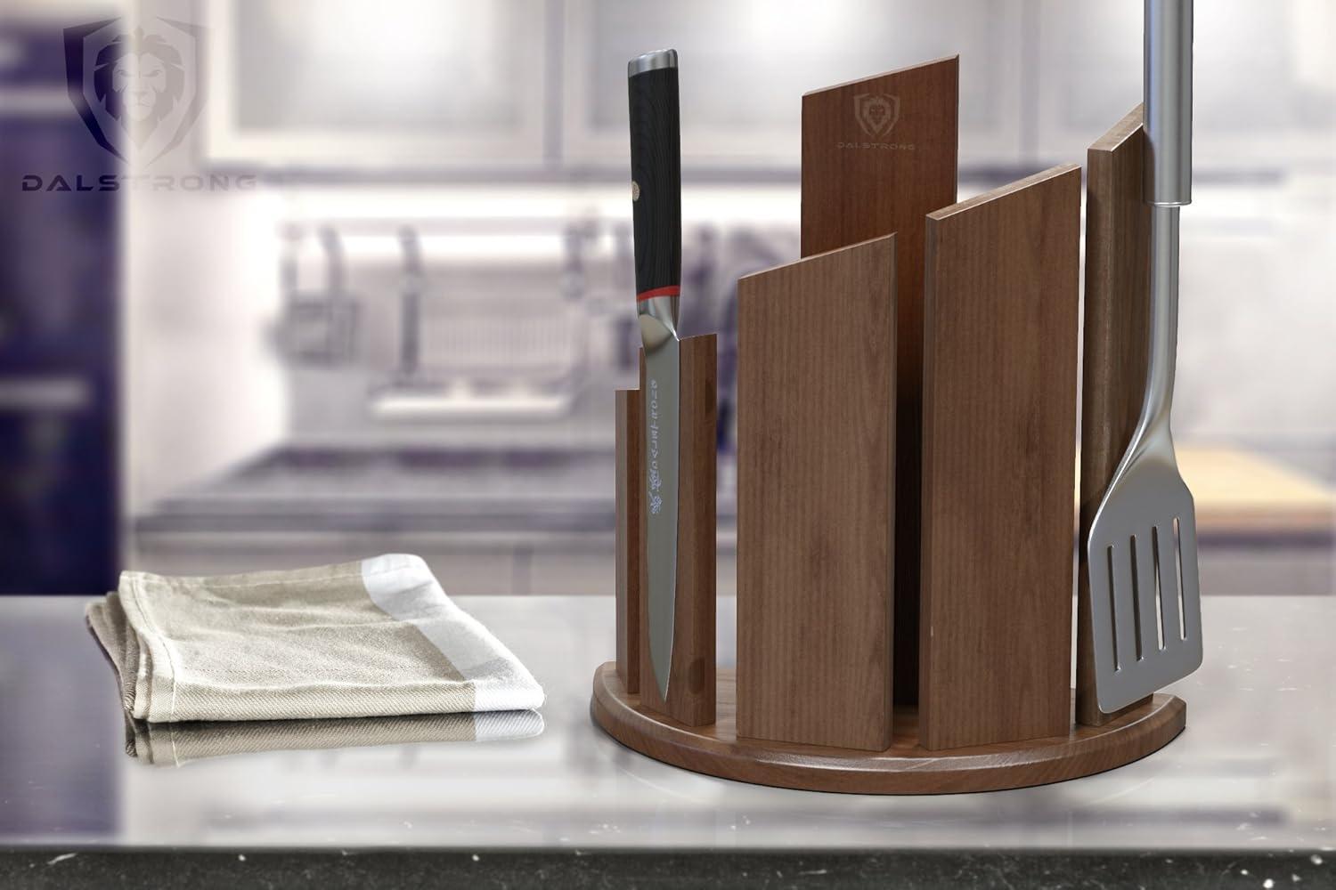 image:imageDalstrong Magnetic Knife Block Holds 12 Piece Dragon Spire Premium DoubleSided Walnut Block Holder and Stand Display Stand Professional Kitchen Set Cooking Set