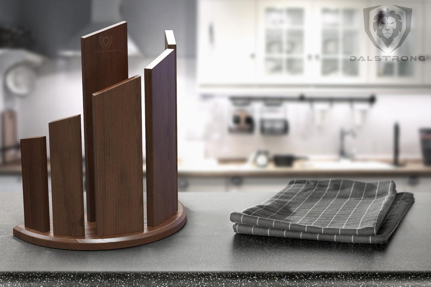 image:imageDalstrong Magnetic Knife Block Holds 12 Piece Dragon Spire Premium DoubleSided Walnut Block Holder and Stand Display Stand Professional Kitchen Set Cooking Set