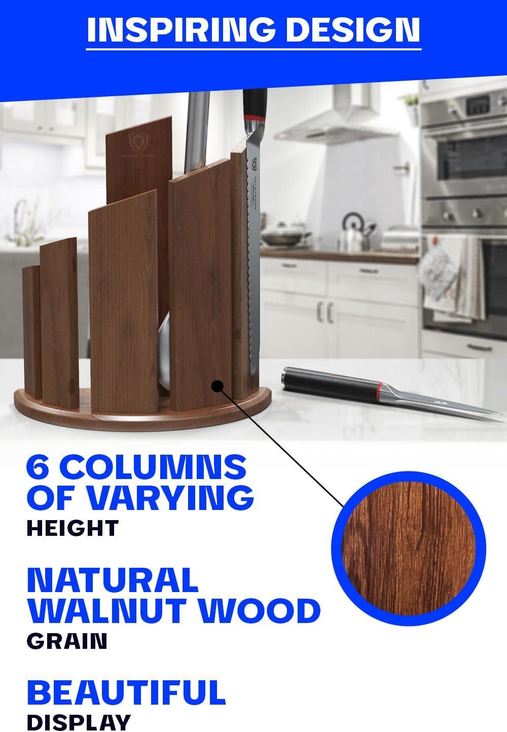 image:imageDalstrong Magnetic Knife Block Holds 12 Piece Dragon Spire Premium DoubleSided Walnut Block Holder and Stand Display Stand Professional Kitchen Set Cooking Set