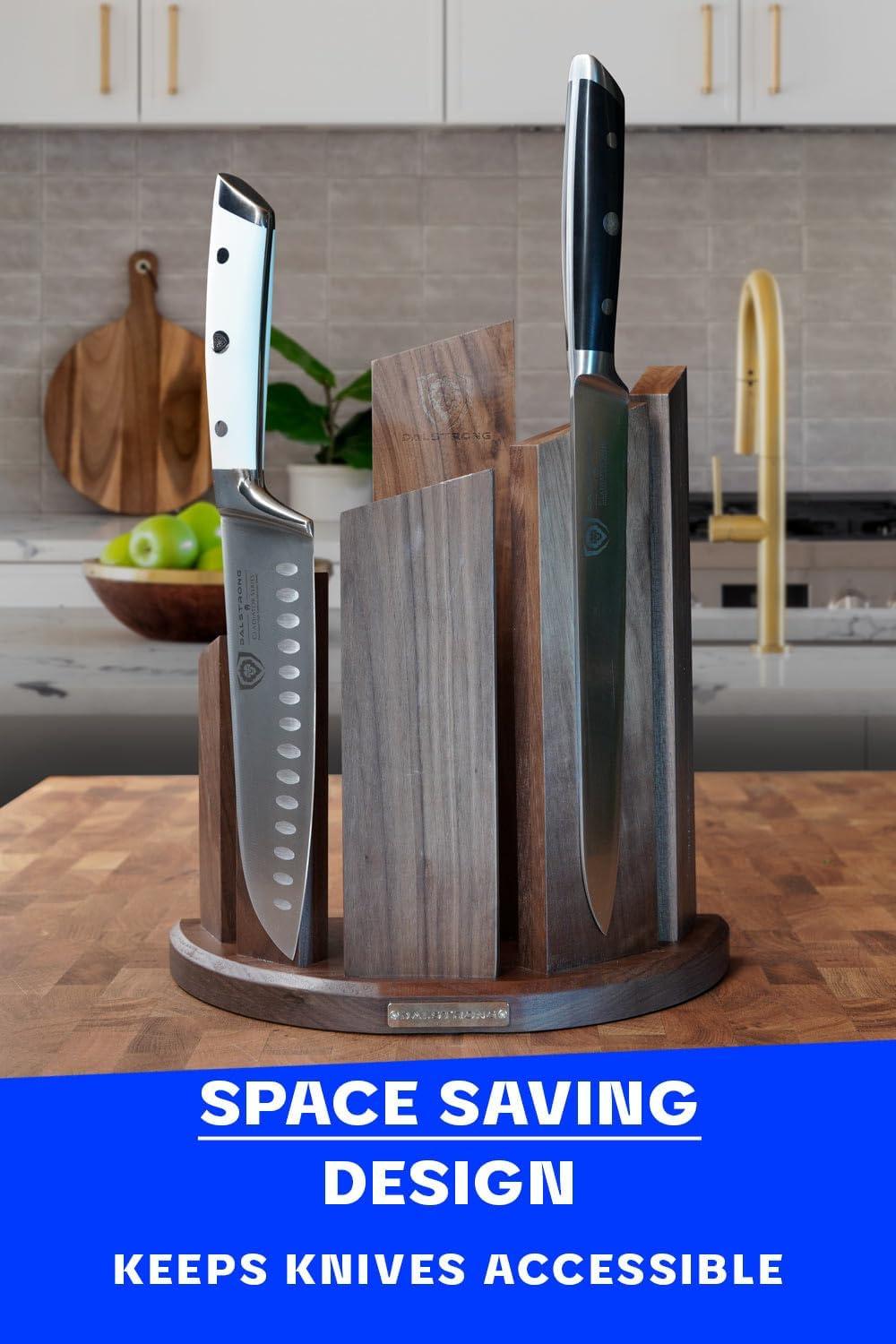 image:imageDalstrong Magnetic Knife Block Holds 12 Piece Dragon Spire Premium DoubleSided Walnut Block Holder and Stand Display Stand Professional Kitchen Set Cooking Set