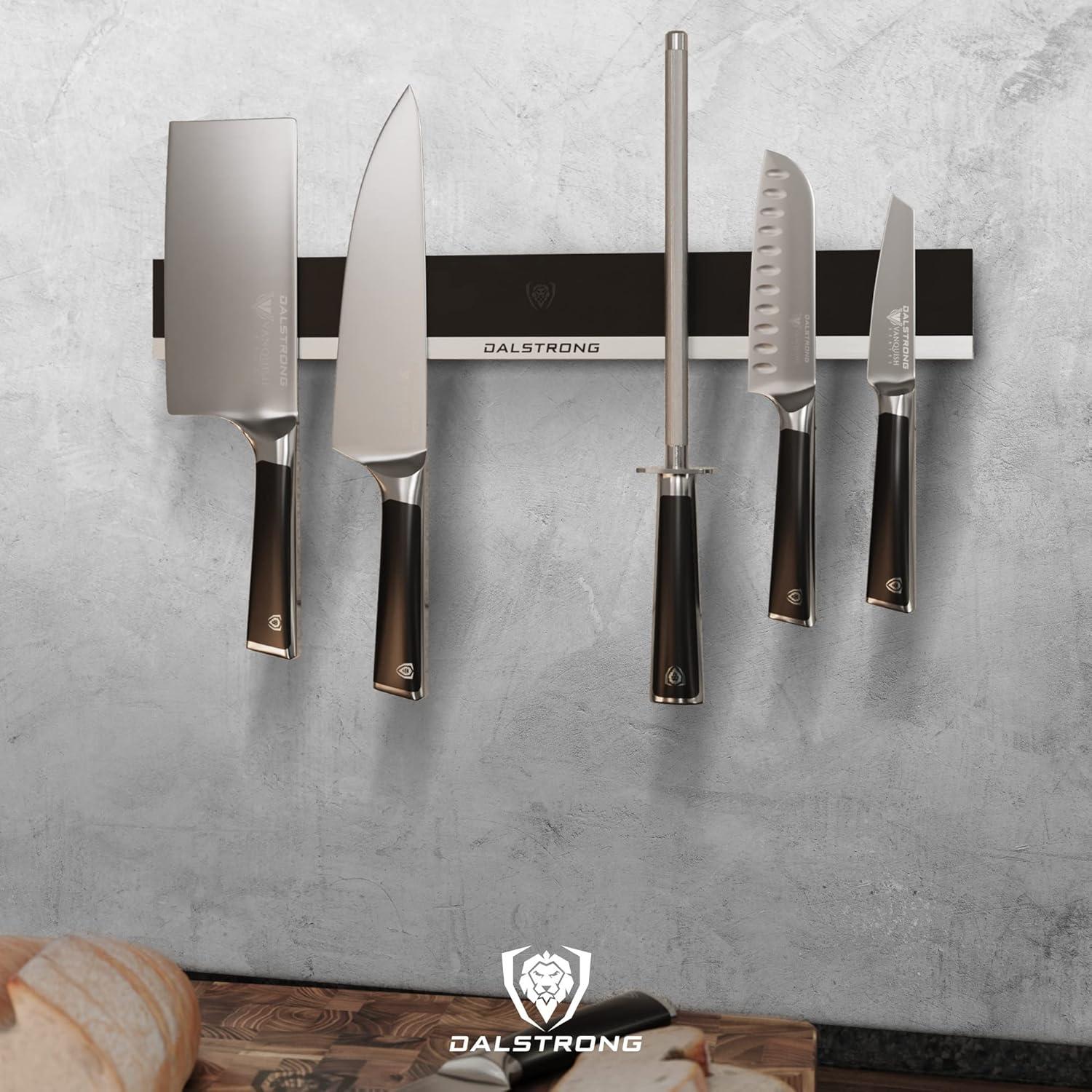 image:imageDalstrong Magnetic Knife Holder Wall ScratchResistant Silicone Stainless Steel Details Matte Black Knife Magnetic Strip 18 x 2 Powerful Magnet Kitchen Bar Easy Mount Safe DisplaySilicone
