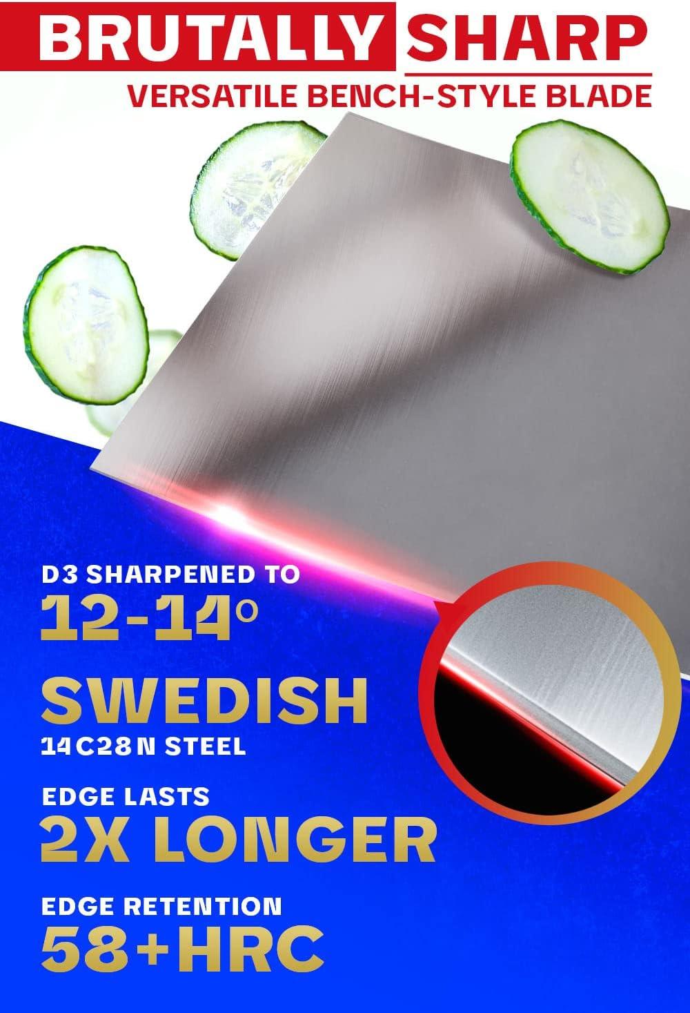 image:imageDalstrong Meat Cleaver Knife 7 inch Centurion Series Swedish 14C28N High Carbon Stainless Steel G10 Handle Razor Sharp Giftable Meat Cutting Knife wSheath