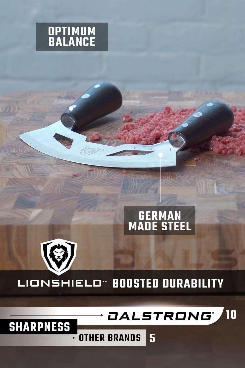 image:imageDalstrong Mezzaluna 85 inch Blade Gladiator Series Rocking amp Mincing Produce Knife Black ABS Handle