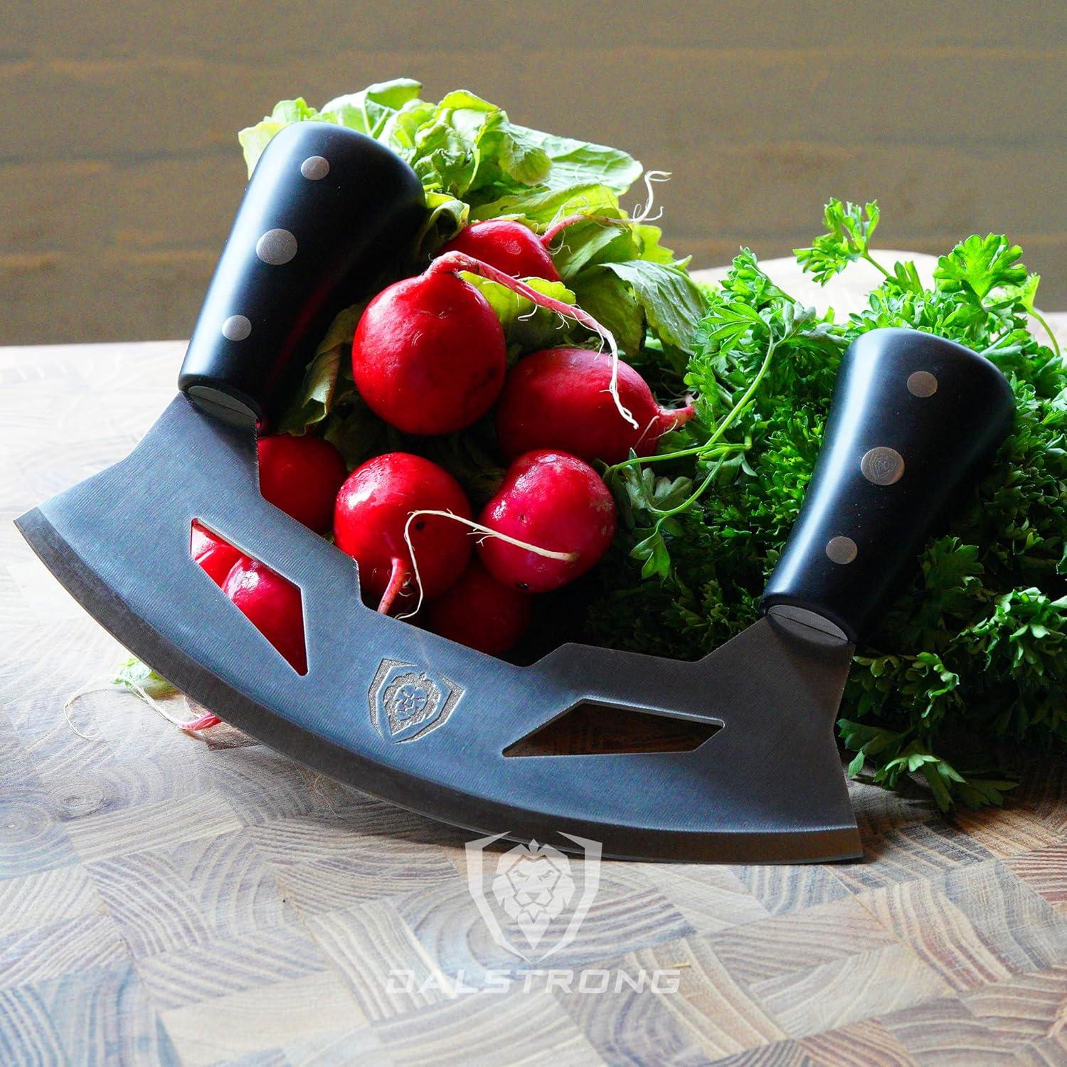 image:imageDalstrong Mezzaluna 85 inch Blade Gladiator Series Rocking amp Mincing Produce Knife Black ABS Handle