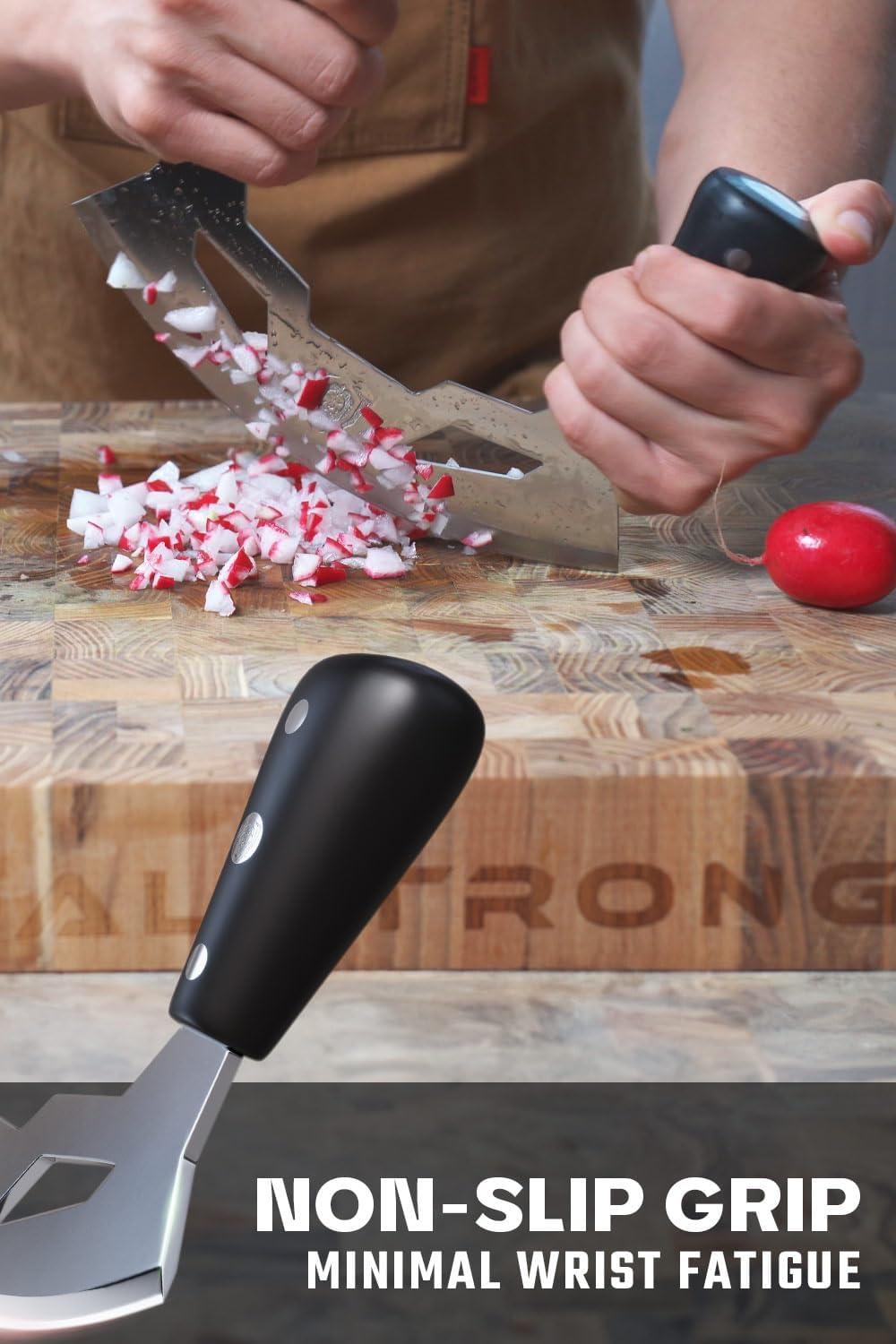image:imageDalstrong Mezzaluna 85 inch Blade Gladiator Series Rocking amp Mincing Produce Knife Black ABS Handle