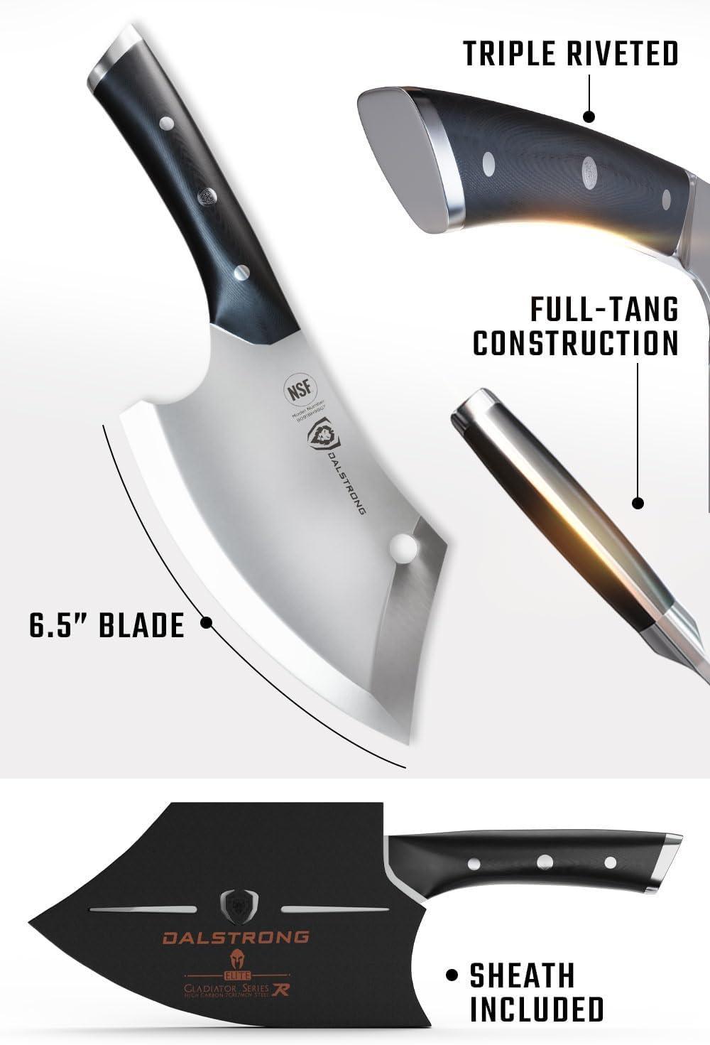 image:imageDalstrong Mini Rocking Cleaver Knife 65 inch Gladiator Series R 7CR17MOV High Carbon Steel Razor Sharp Kitchen Knife Black G10 Handle Meat Cleaver Vegetable Knife NSF Certified65 Rocking Cleaver