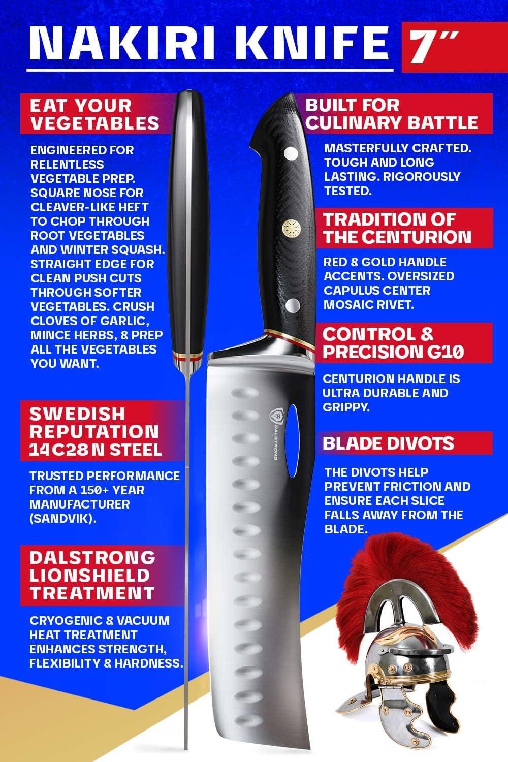 image:imageDalstrong Nakiri Knife 7 inch Centurion Series Premium Swedish High Carbon Stainless Steel G10 Handle Vegetable Knife Sheath Included