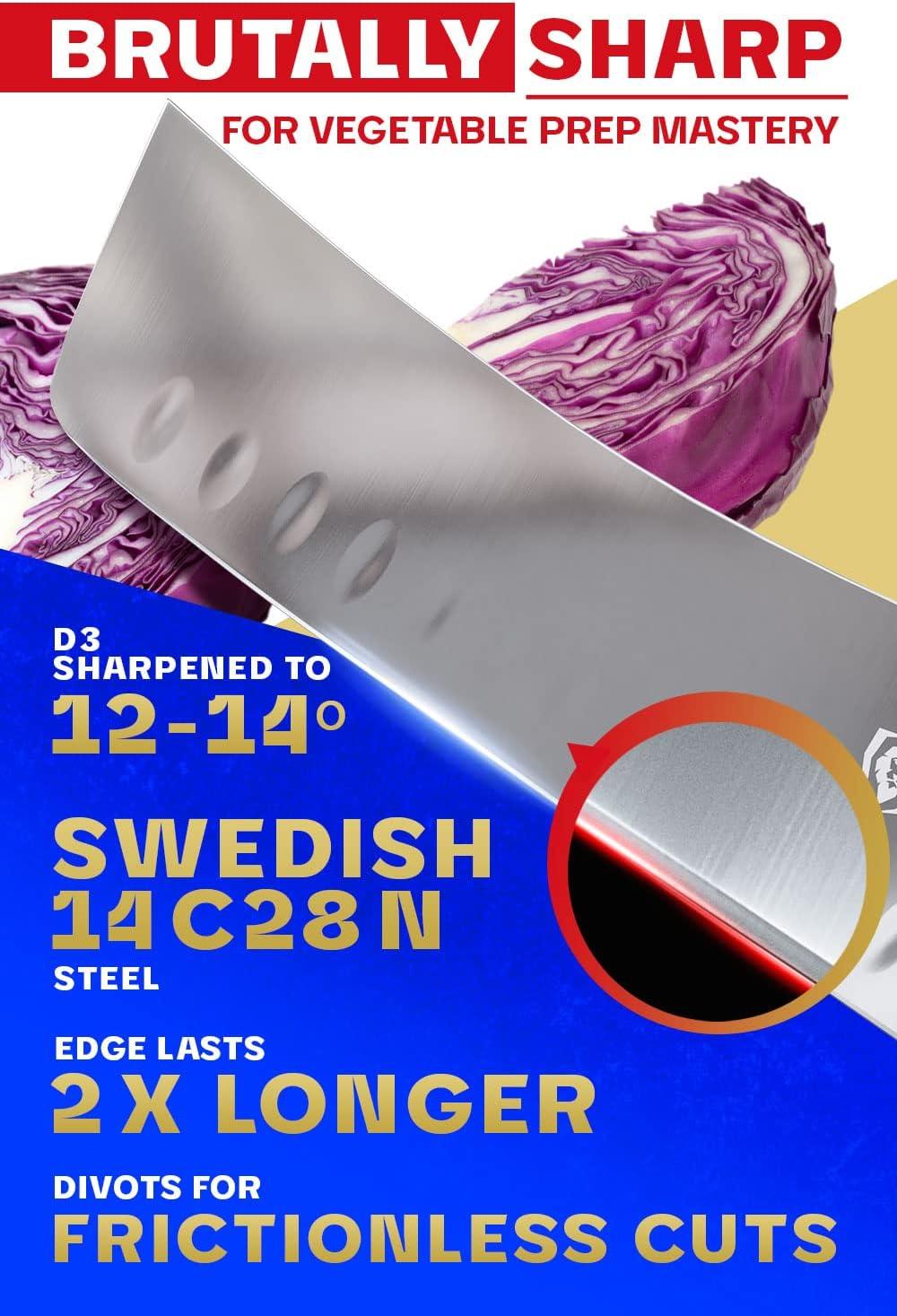 image:imageDalstrong Nakiri Knife 7 inch Centurion Series Premium Swedish High Carbon Stainless Steel G10 Handle Vegetable Knife Sheath Included