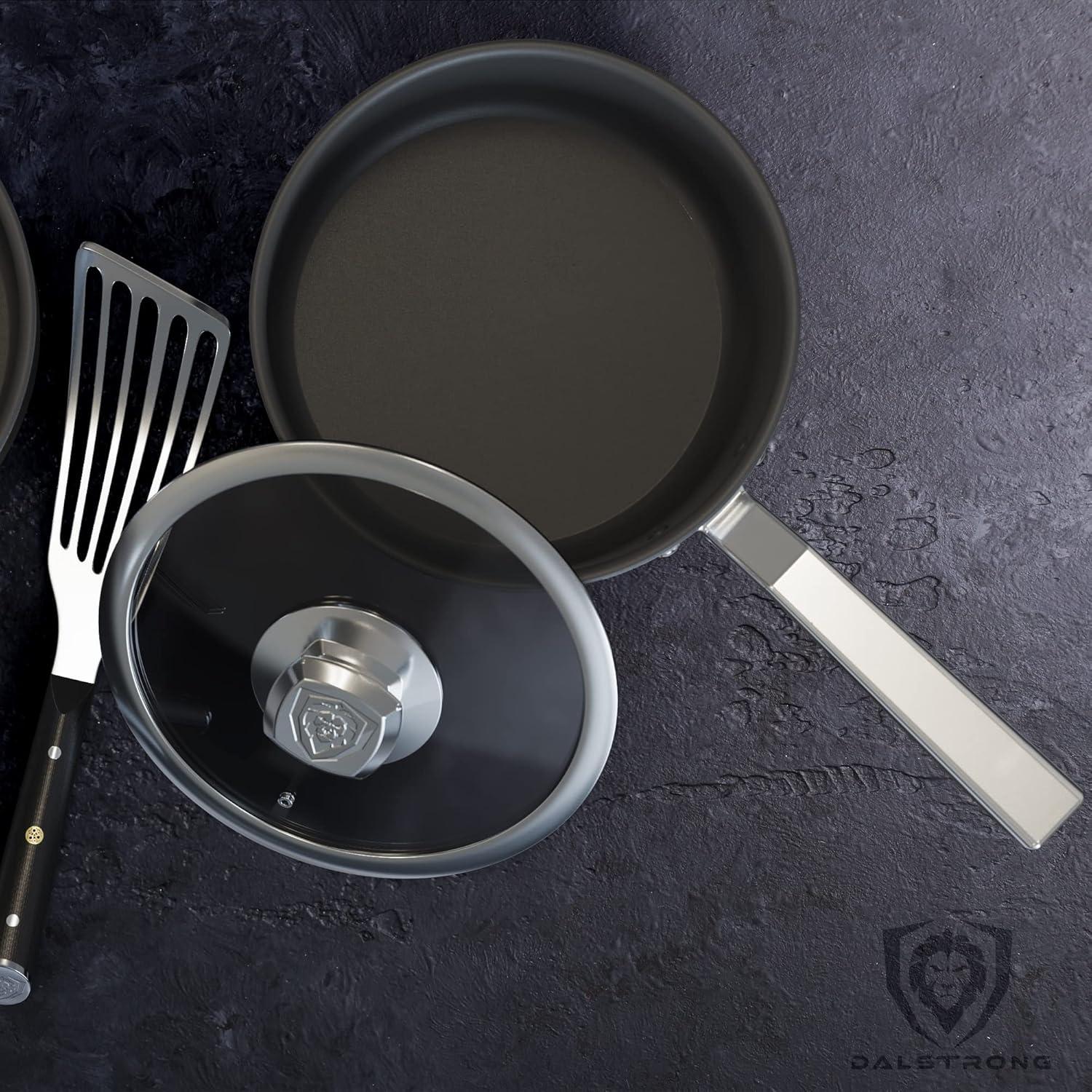 image:imageDalstrong Non Stick Stockpot 3 QT The Oberon Series ETERNA NonStick Pan Coating 3Ply Aluminum Core Cookware Silver Cooking Pots and Pans wLid amp Pot Protector