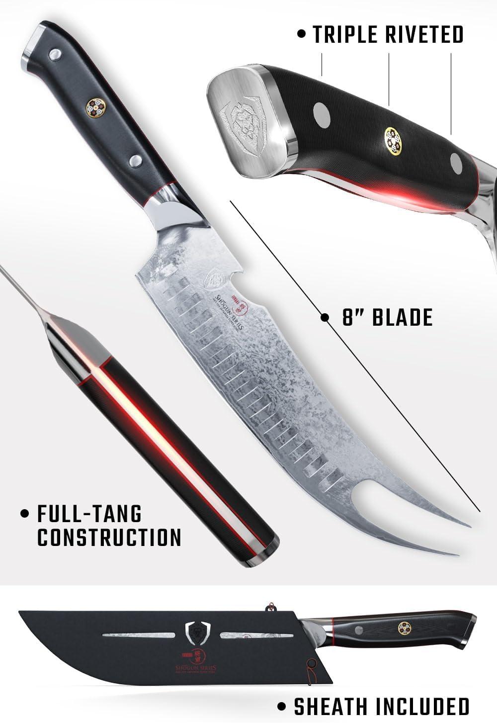 image:imageDalstrong Pitmaster BBQ amp Meat Knife 8 inch Shogun Series ELITE Forked Tip amp Bottle Opener Japanese AUS10V Super Steel Kitchen Knife G10 Handle Razor Sharp wSheath8