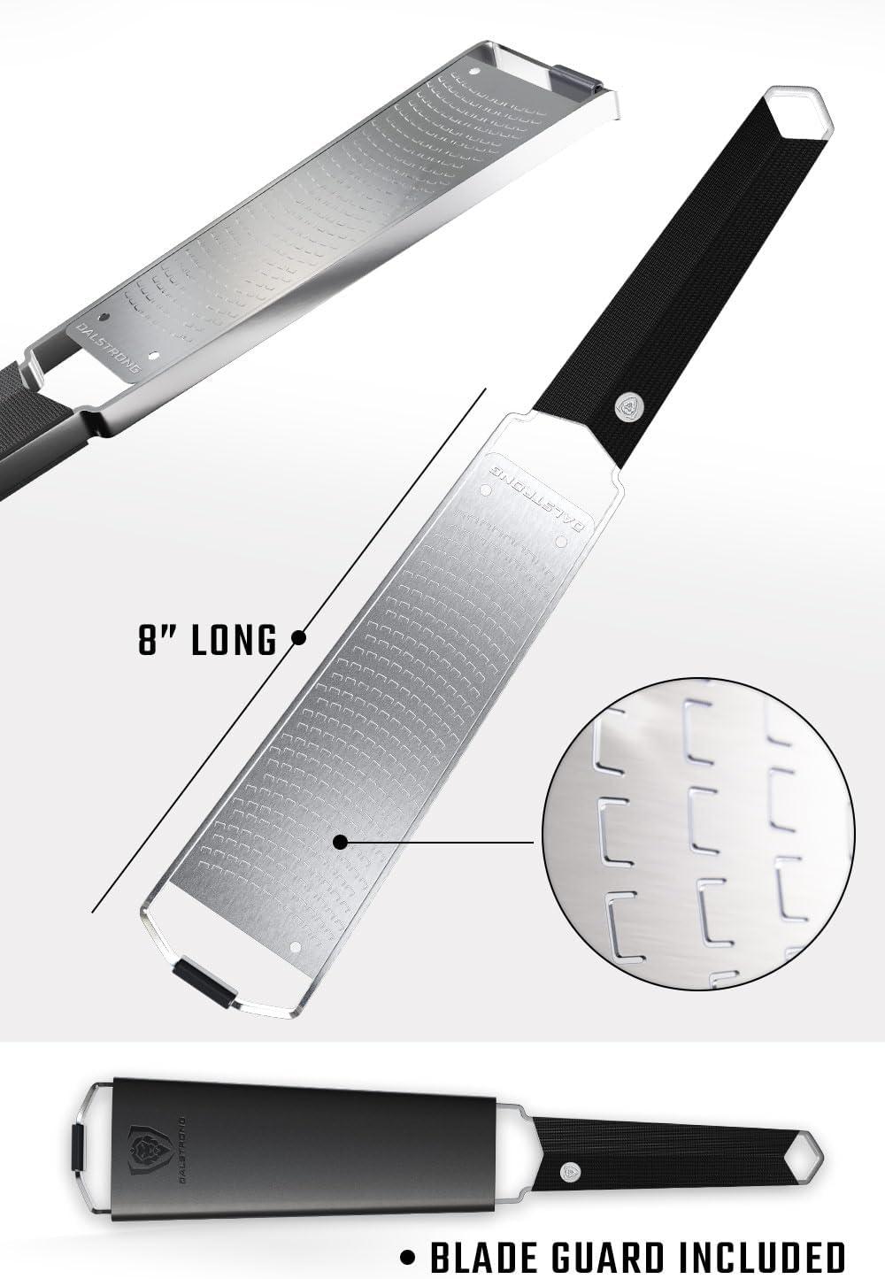 image:imageDalstrong Professional Wide Cheese Grater Ribbon 304 Stainless Steel Blade G10 Handle Kitchen Shredder wBlade Cover MediumSoft Cheese Chocolate Citrus Root Vegetables NSF CertifiedZester