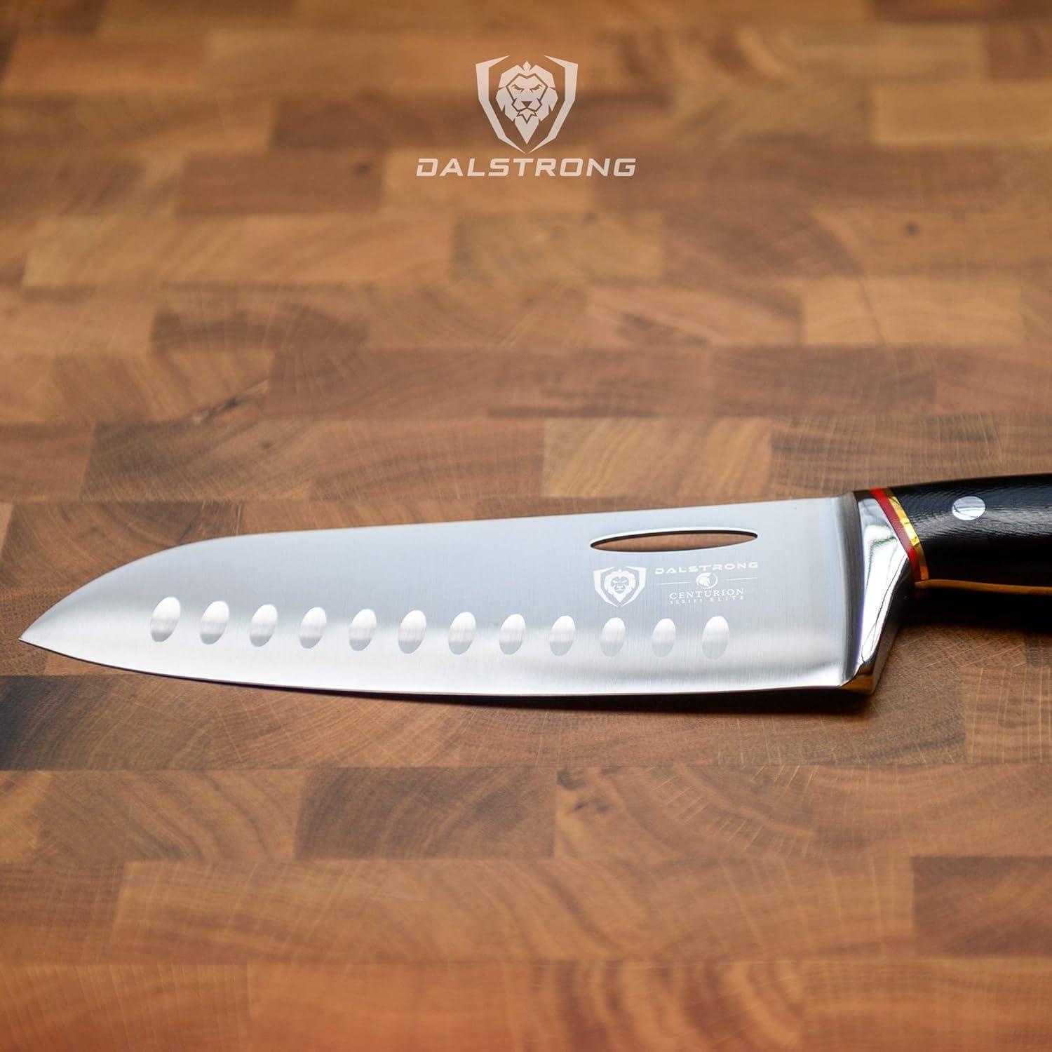 image:imageDalstrong Santoku Knife 7 inch Centurion Series Premium Swedish 14C28N High Carbon Stainless Steel G10 Handle Kitchen Knife Razor Sharp Vegetable Knife Cooking Asian Knife Sheath
