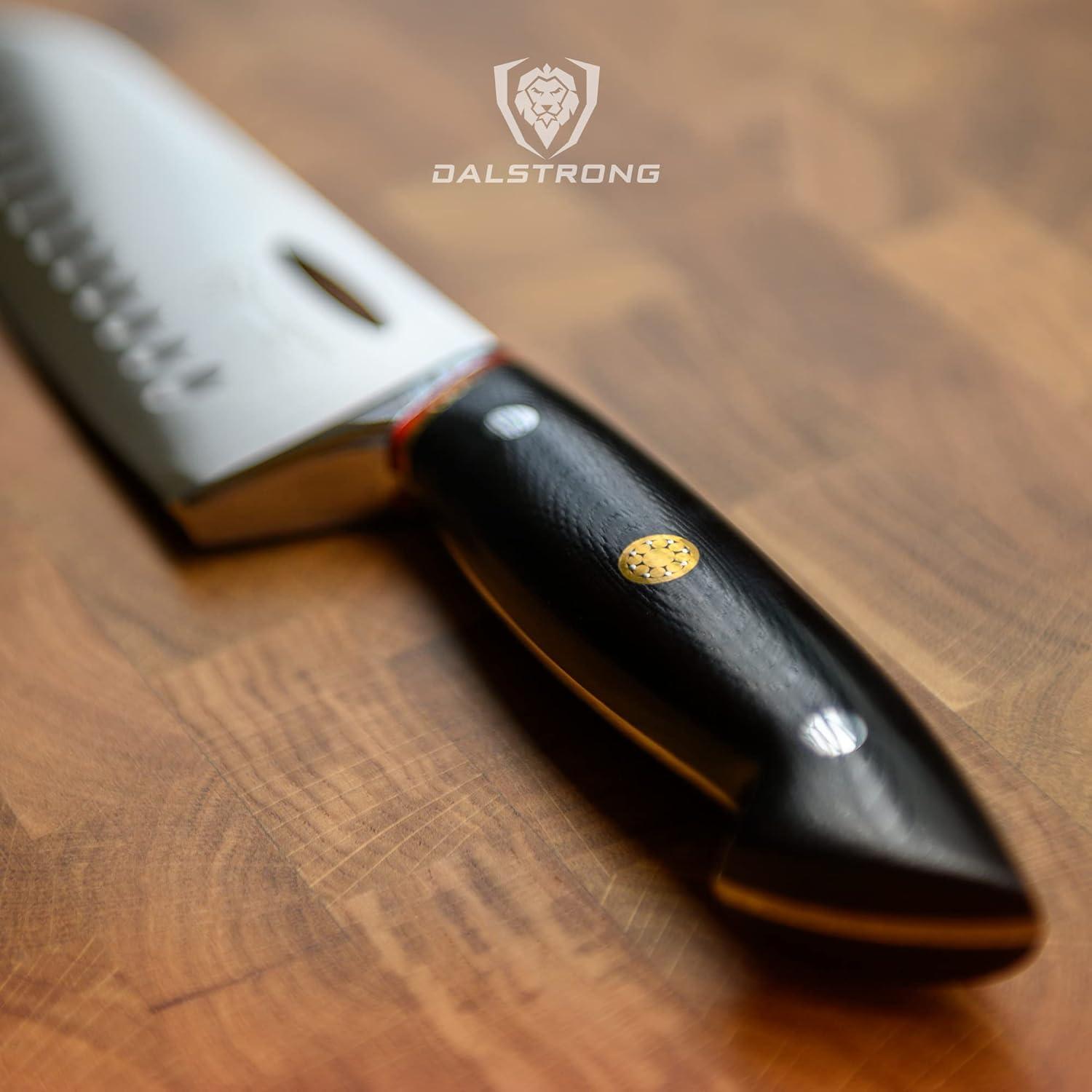 image:imageDalstrong Santoku Knife 7 inch Centurion Series Premium Swedish 14C28N High Carbon Stainless Steel G10 Handle Kitchen Knife Razor Sharp Vegetable Knife Cooking Asian Knife Sheath