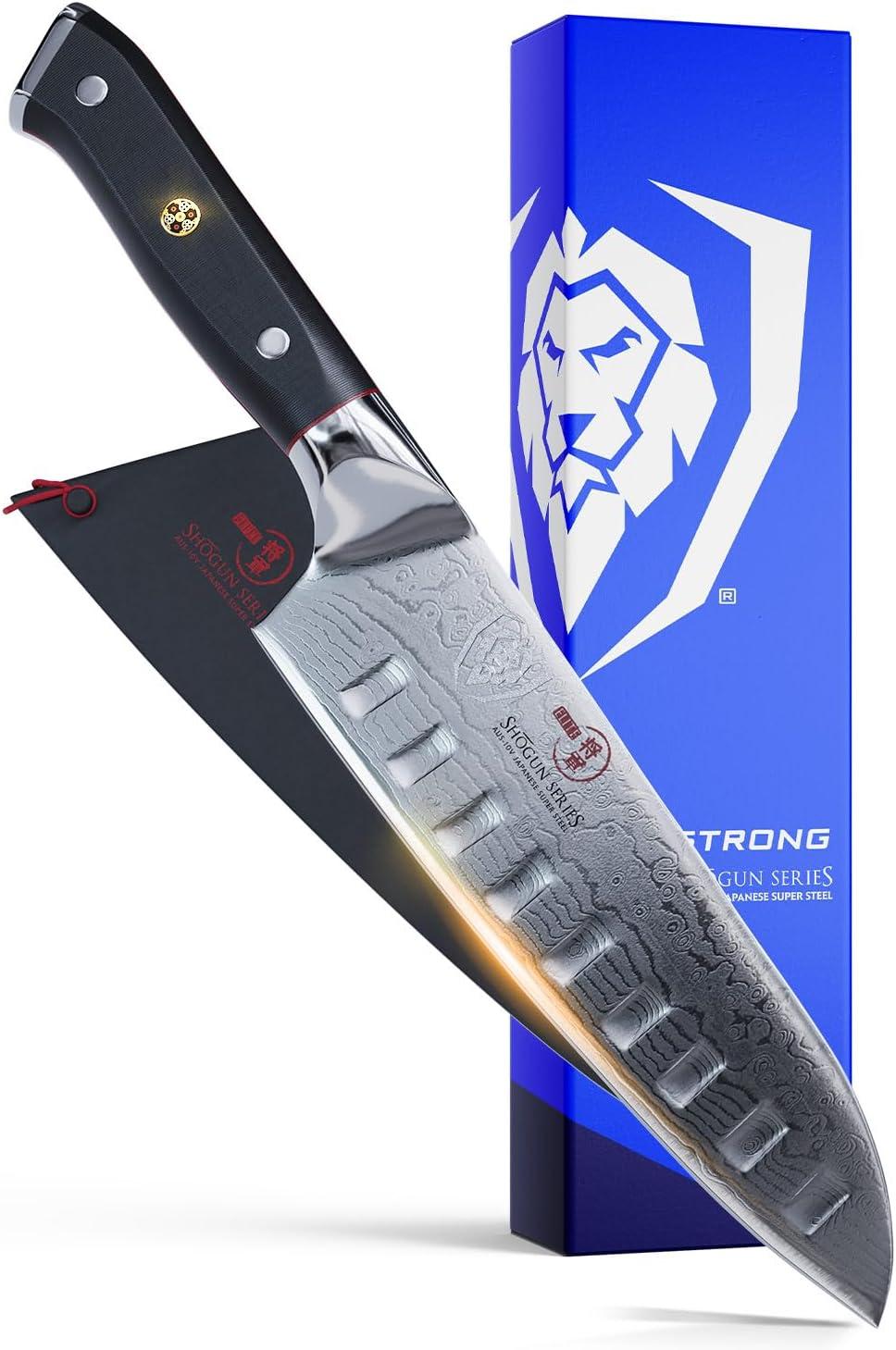 image:imageDalstrong Santoku Knife 7 inch Shogun Series Damascus Japanese AUS10V Super Steel 67 Layers Black G10 Handle Vegetable Knife Vacuum Treated Kitchen Knife Sheath IncludedBlack Handle