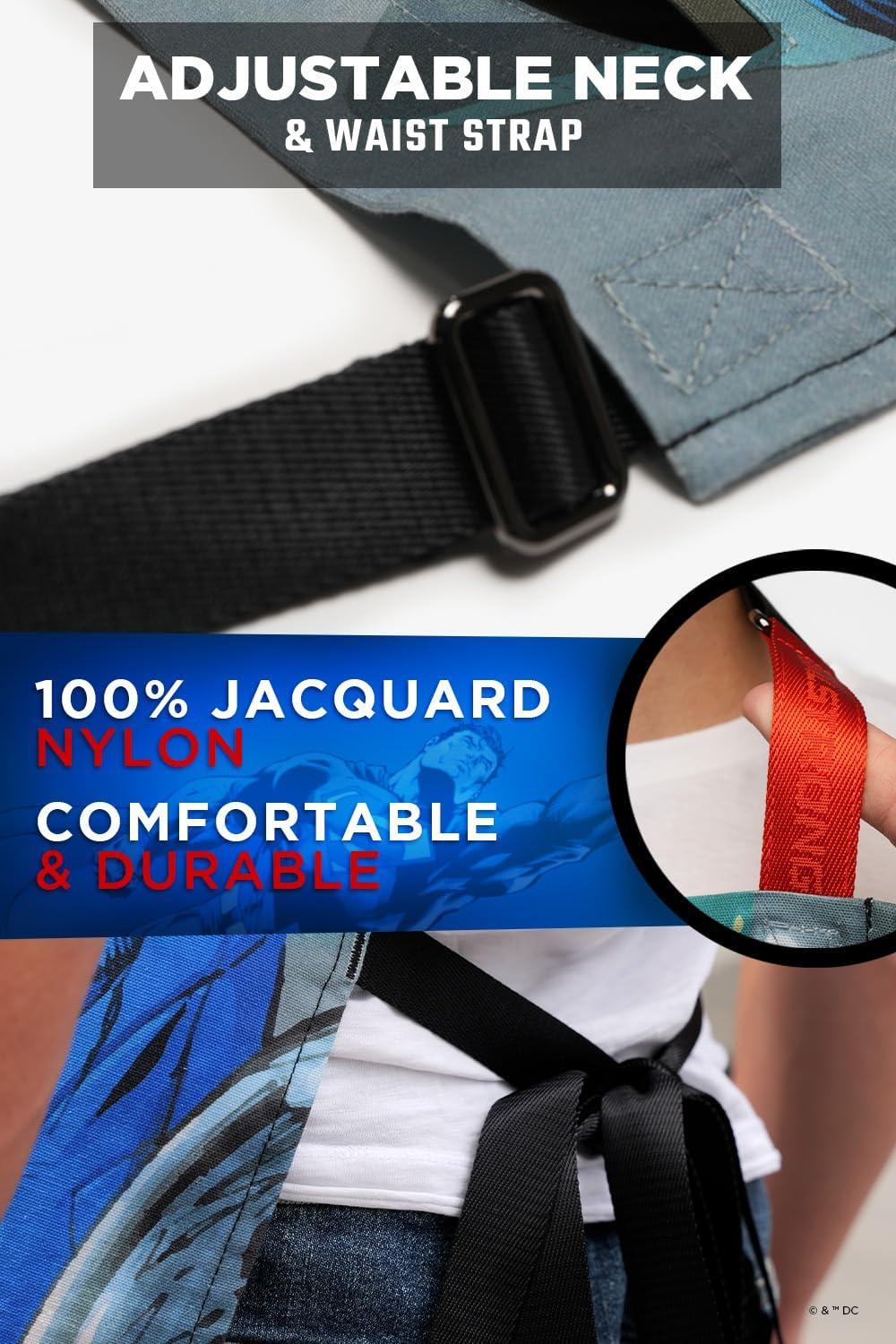 image:imageDalstrong Serrated 8 inch Bread Knife DC Superman Edition Premium German Stainless Steel POM Handle Full Tang Etched Artwork Logo Boyfriend Valentines Gift Bread Slicer Leather SheathMan of Steel Apron