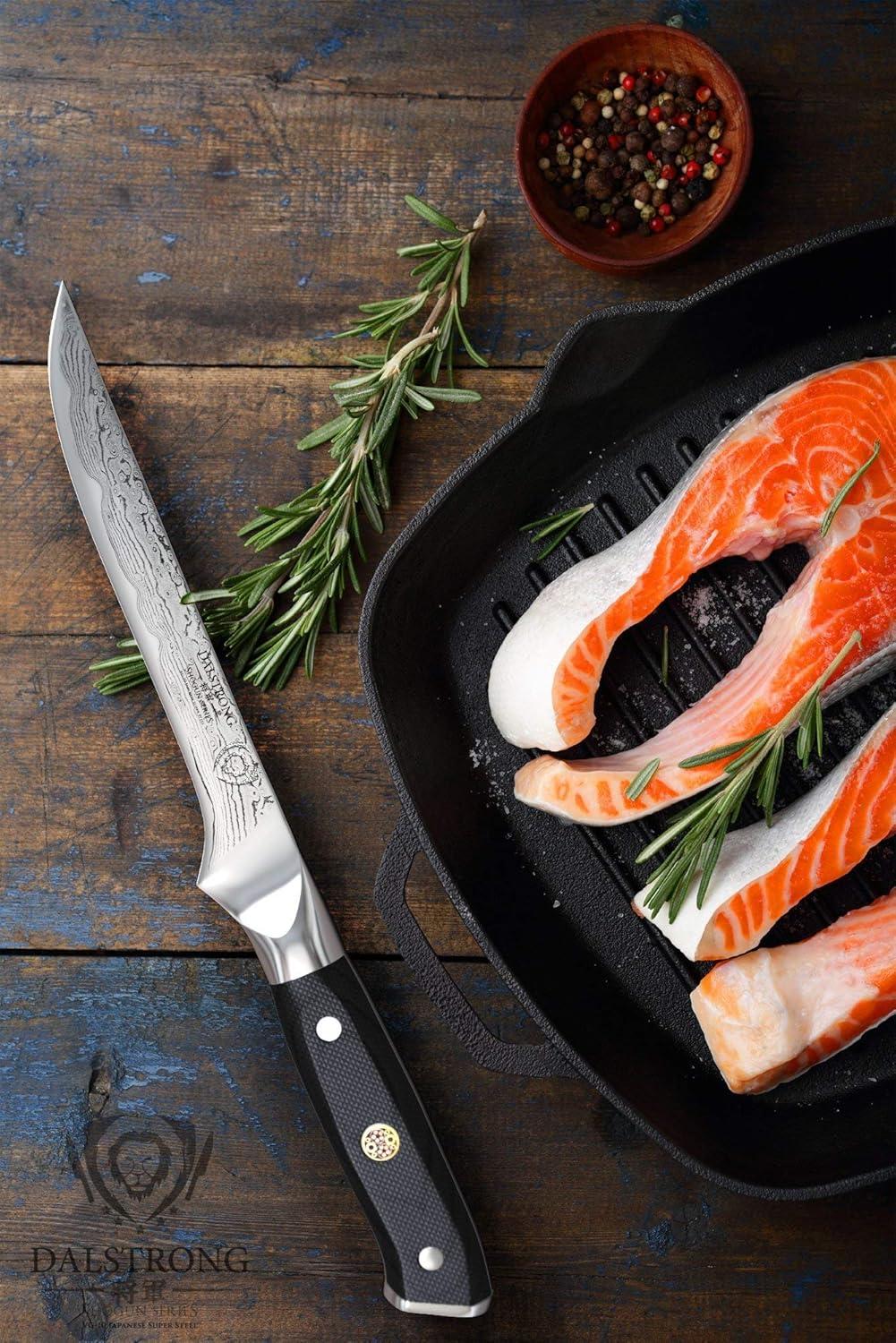 image:imageDalstrong Shogun Series 12 Slicing amp Carving Knife Granton Edge Bundled with the Shogun Series 6 Boning Knife Gift Set Japanese AUS10V BBQ Knife Bundle