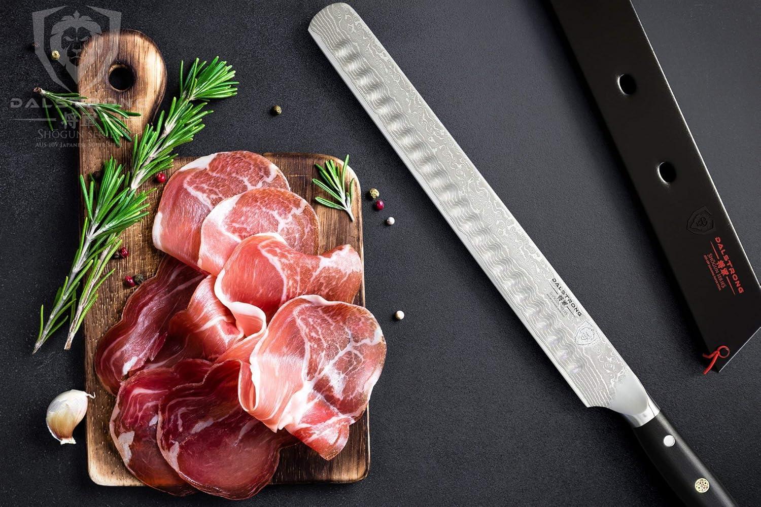 image:imageDalstrong Shogun Series 12 Slicing amp Carving Knife Granton Edge Bundled with the Shogun Series 6 Boning Knife Gift Set Japanese AUS10V BBQ Knife Bundle