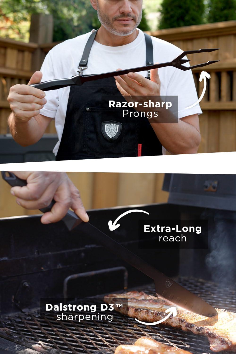 image:imageDalstrong Slicing Knife 14 inch Shadow Black Series Black Titanium Nitride Coated High Carbon 7CR17MOVX Vacuum Treated Steel Carving Knife Sheath Kitchen Knife Slicer NSF CertifiedBlack Titanium