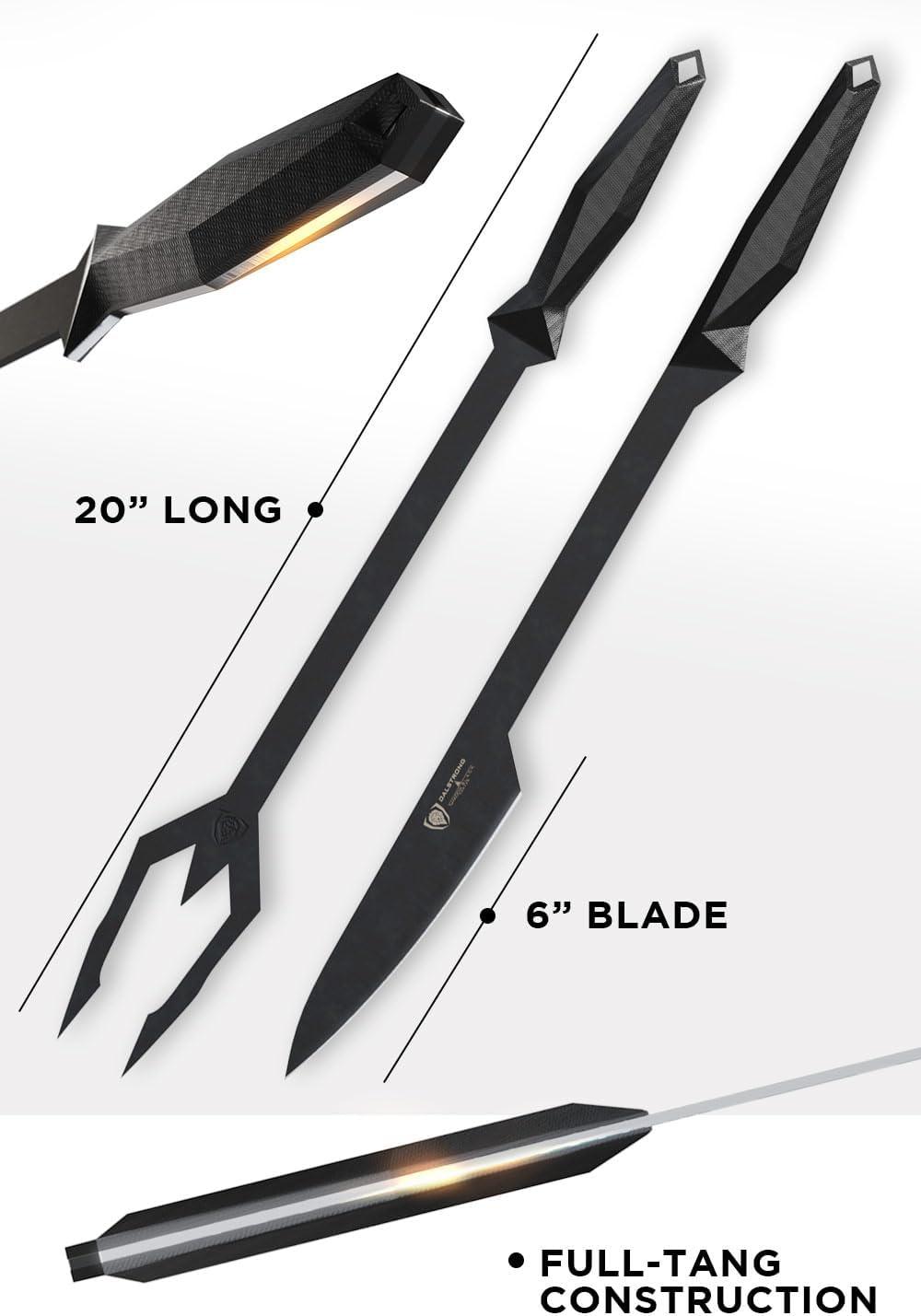 image:imageDalstrong Slicing Knife 14 inch Shadow Black Series Black Titanium Nitride Coated High Carbon 7CR17MOVX Vacuum Treated Steel Carving Knife Sheath Kitchen Knife Slicer NSF CertifiedBlack Titanium