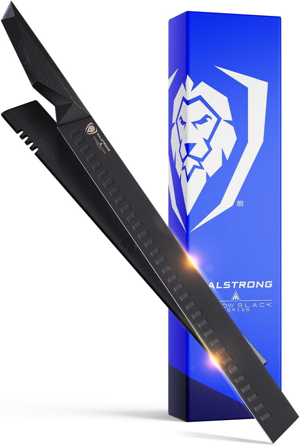 image:imageDalstrong Slicing Knife 14 inch Shadow Black Series Black Titanium Nitride Coated High Carbon 7CR17MOVX Vacuum Treated Steel Carving Knife Sheath Kitchen Knife Slicer NSF CertifiedBlack Titanium