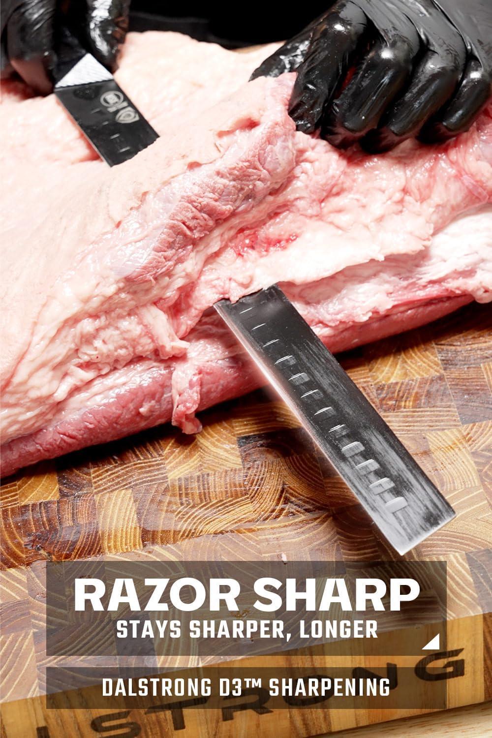 image:imageDalstrong Slicing Knife 14 inch Shadow Black Series Black Titanium Nitride Coated High Carbon 7CR17MOVX Vacuum Treated Steel Carving Knife Sheath Kitchen Knife Slicer NSF CertifiedBlack Titanium